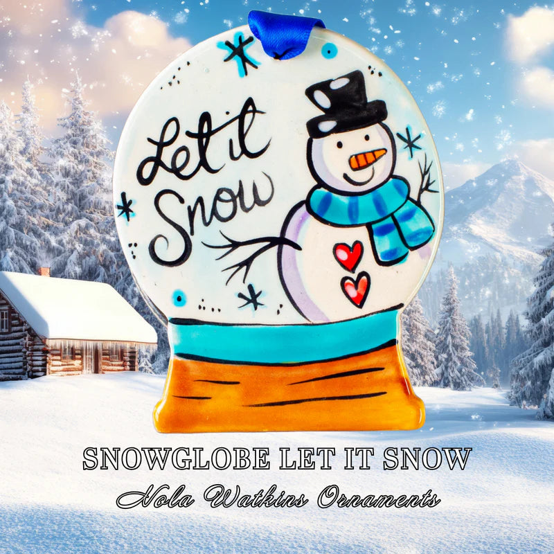 SNOWGLOBE SNOWMAN WITH HOLLY