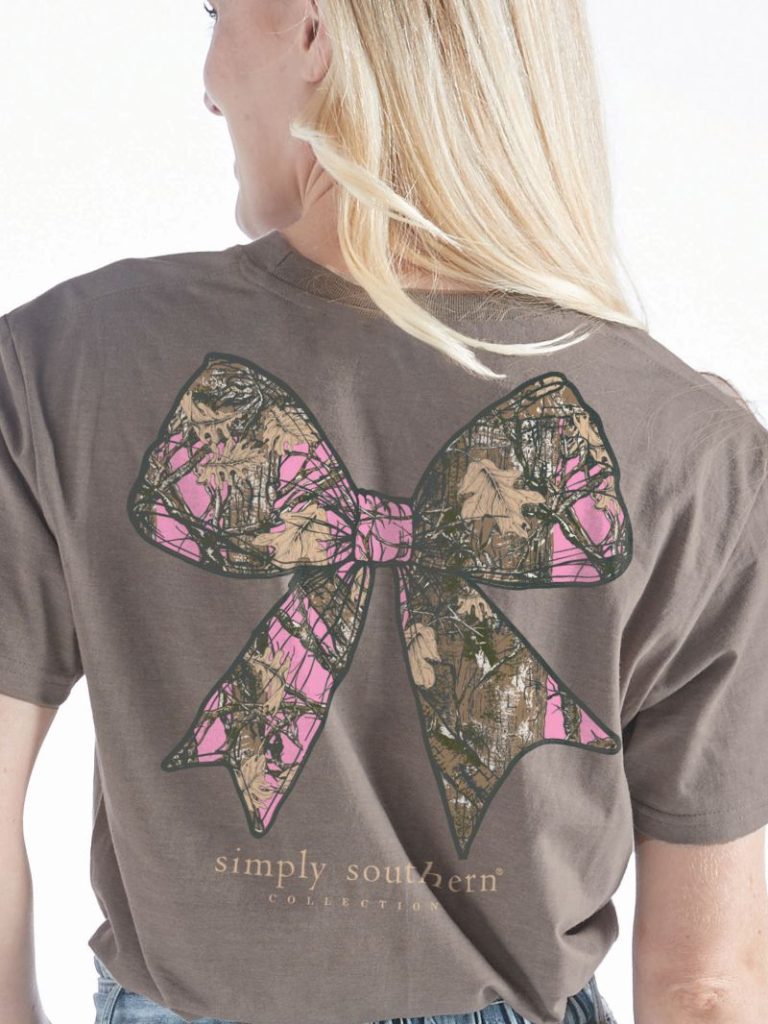 Pink Camo Bow Short Sleeve