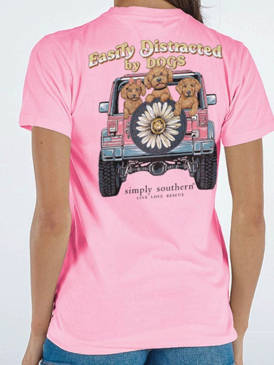 Easily Distracted By Dogs Short Sleeve