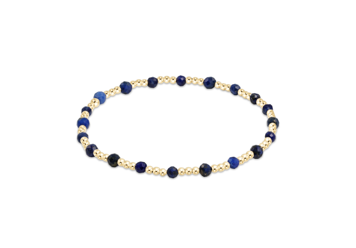 Sincerity Gold 3MM Bracelet - Lapis