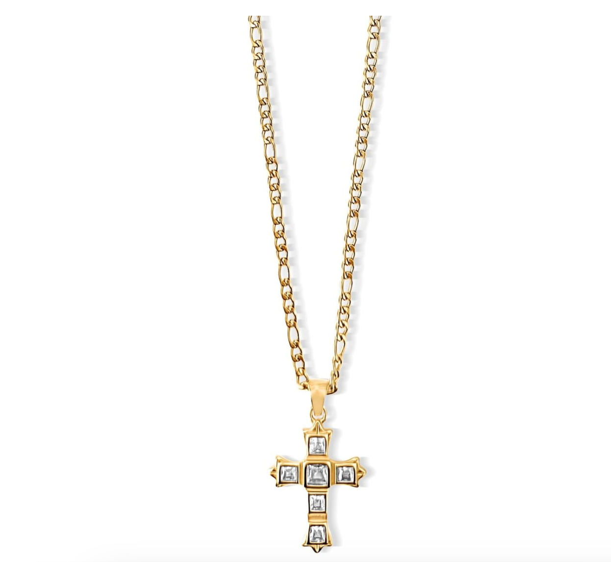 Maren Figaro Chain Cross Gold Necklace