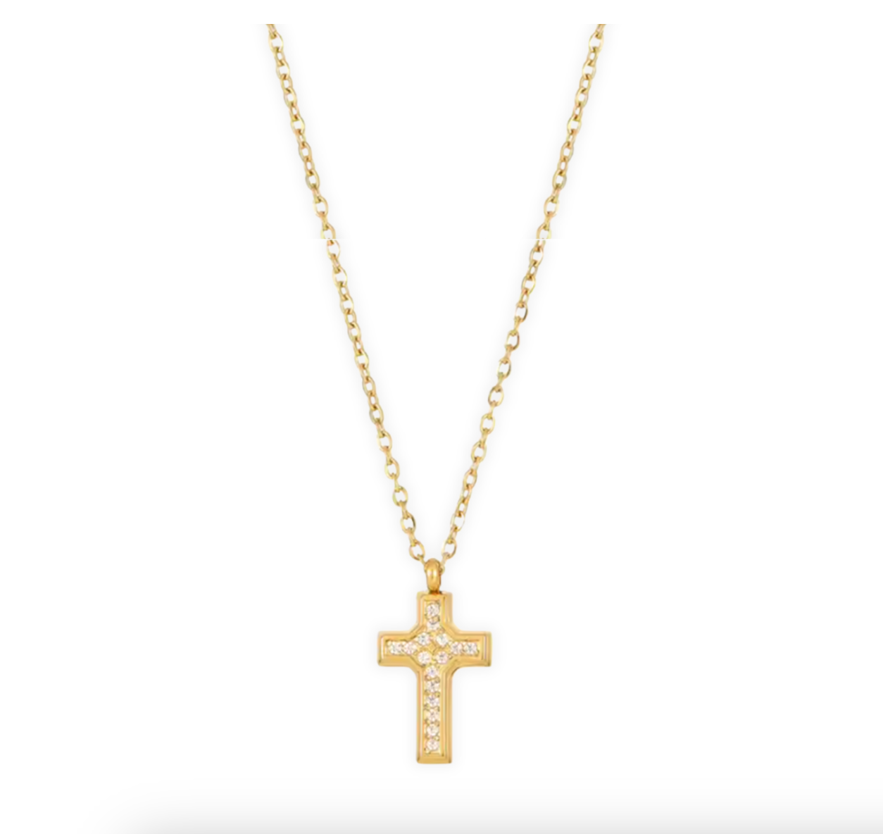 Wyatt Mini Cross Pendant Gold Necklace