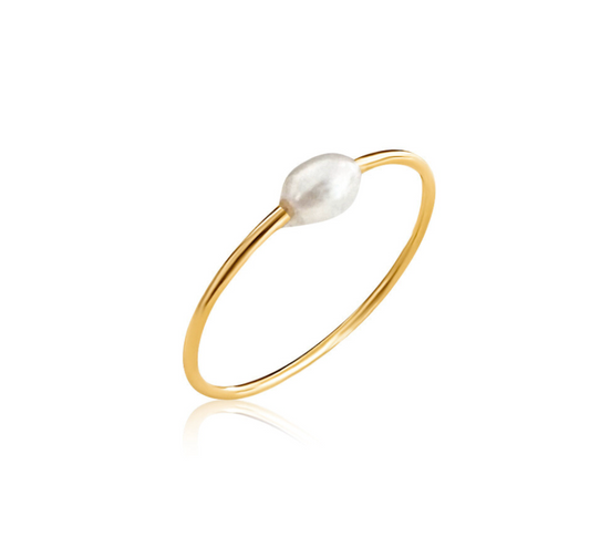 Somers Gold Pearl Ring Size 8