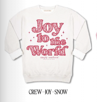 Joy to the World Red Lace Crewneck