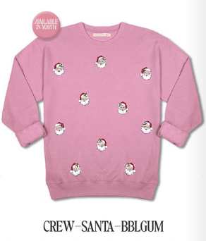Santa Pink All Over Crewneck