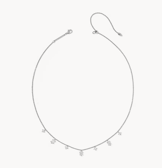 CAILIN DELICATE STRAND NECKLACE SILVER WHITE CZ