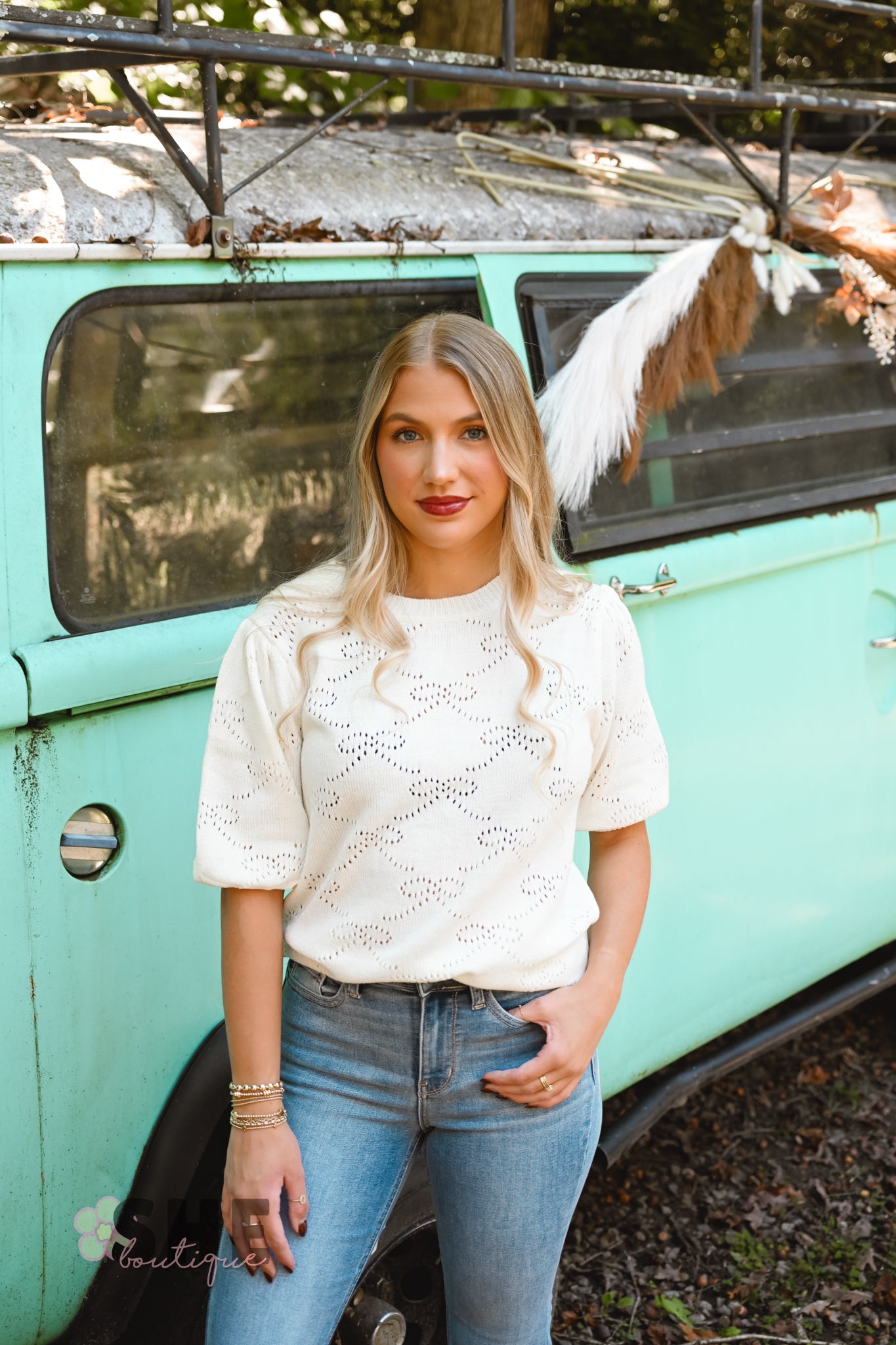 The Beverly Bow Cream Sweater