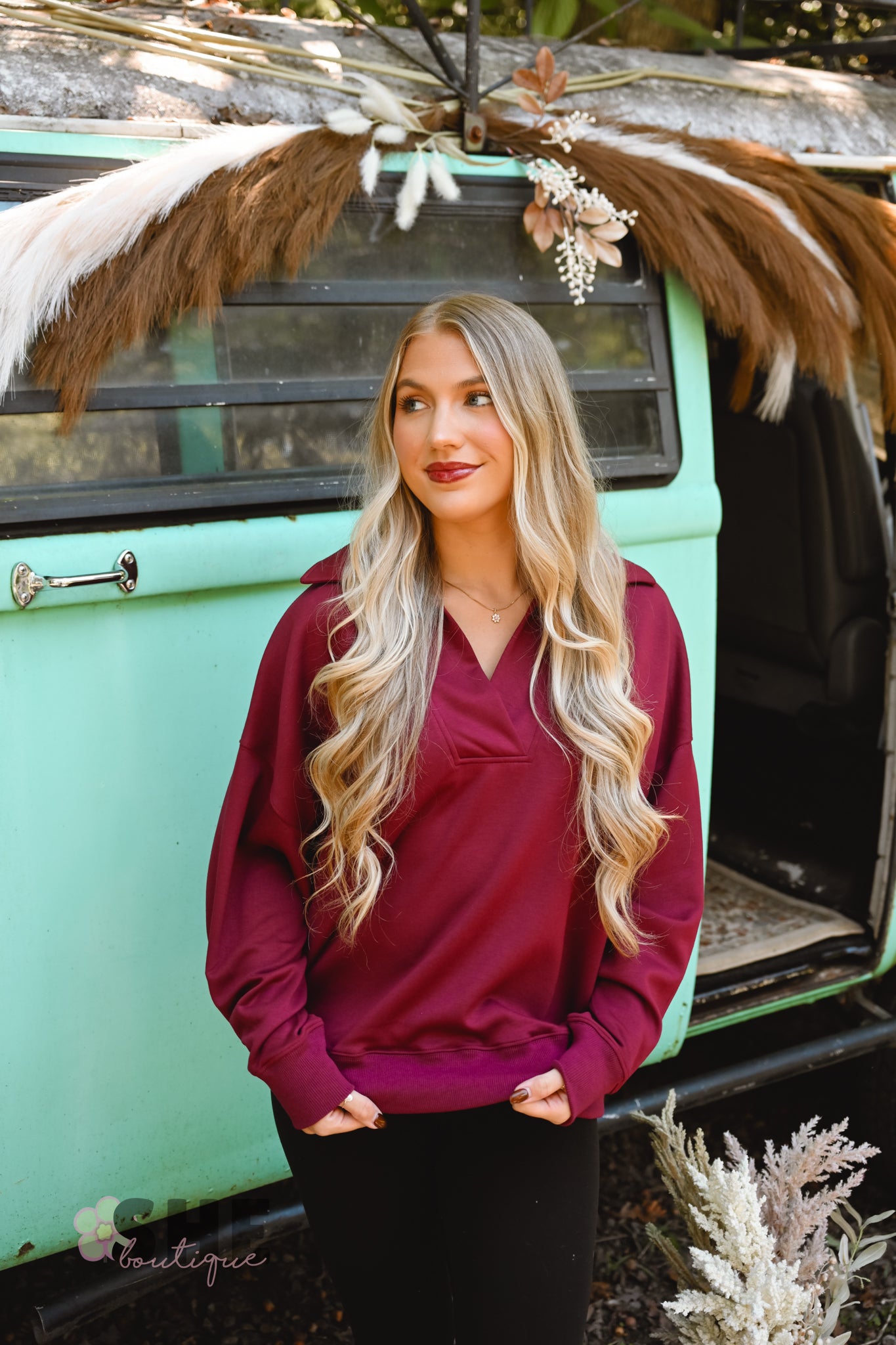 The Cierra Merlot Pullover