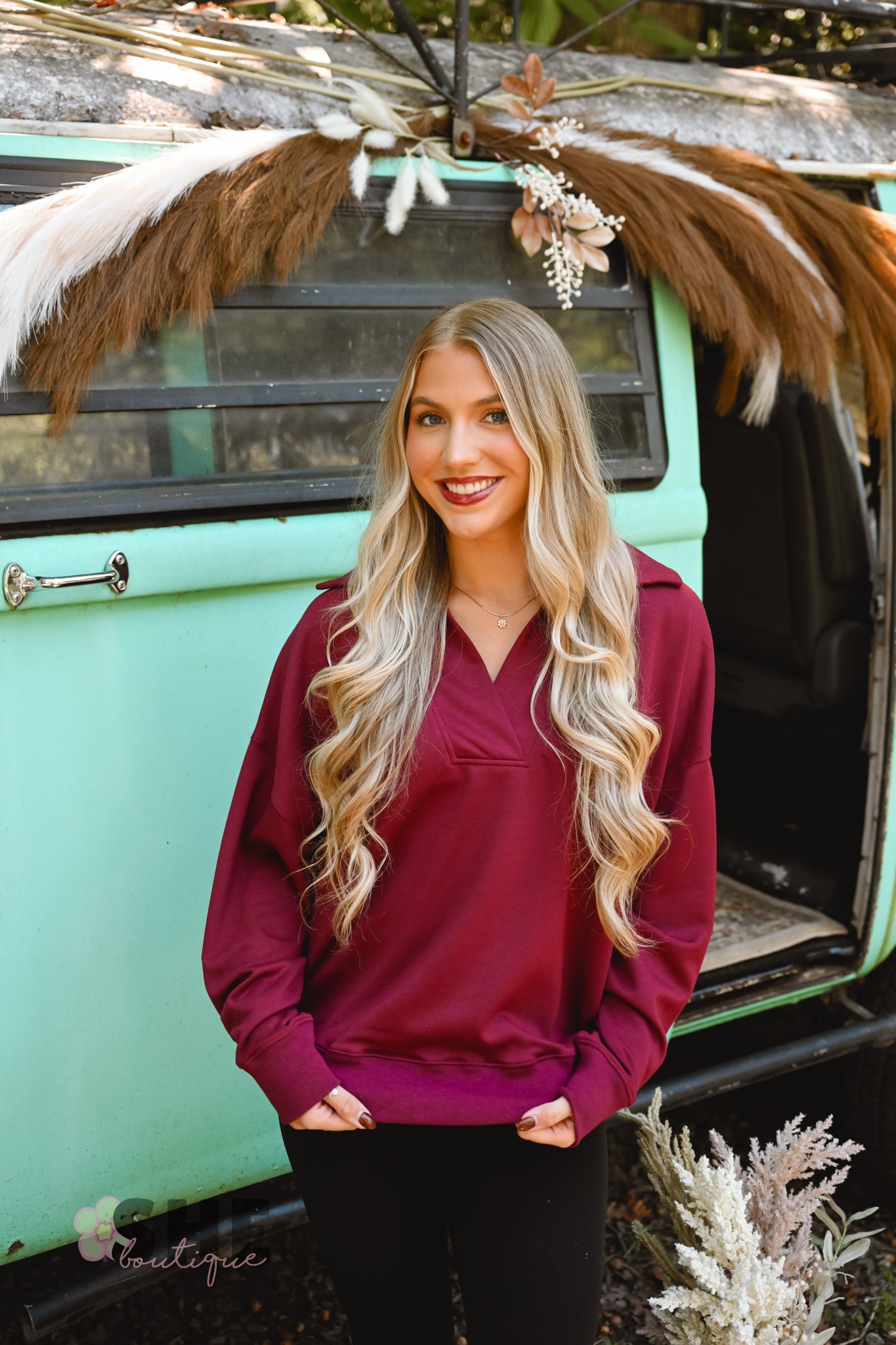 The Cierra Merlot Pullover