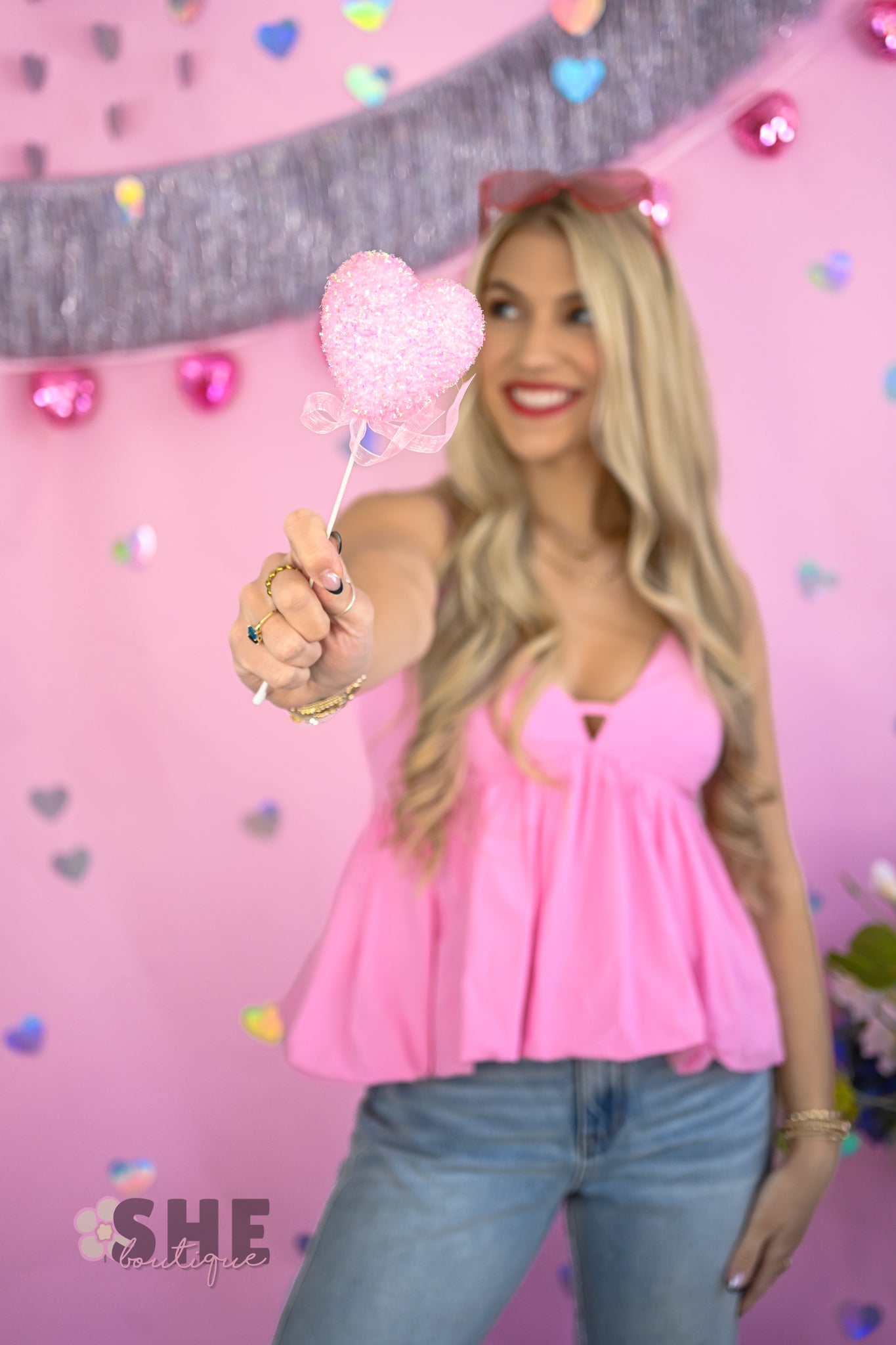 Tay Bubble Hem Pink Tank