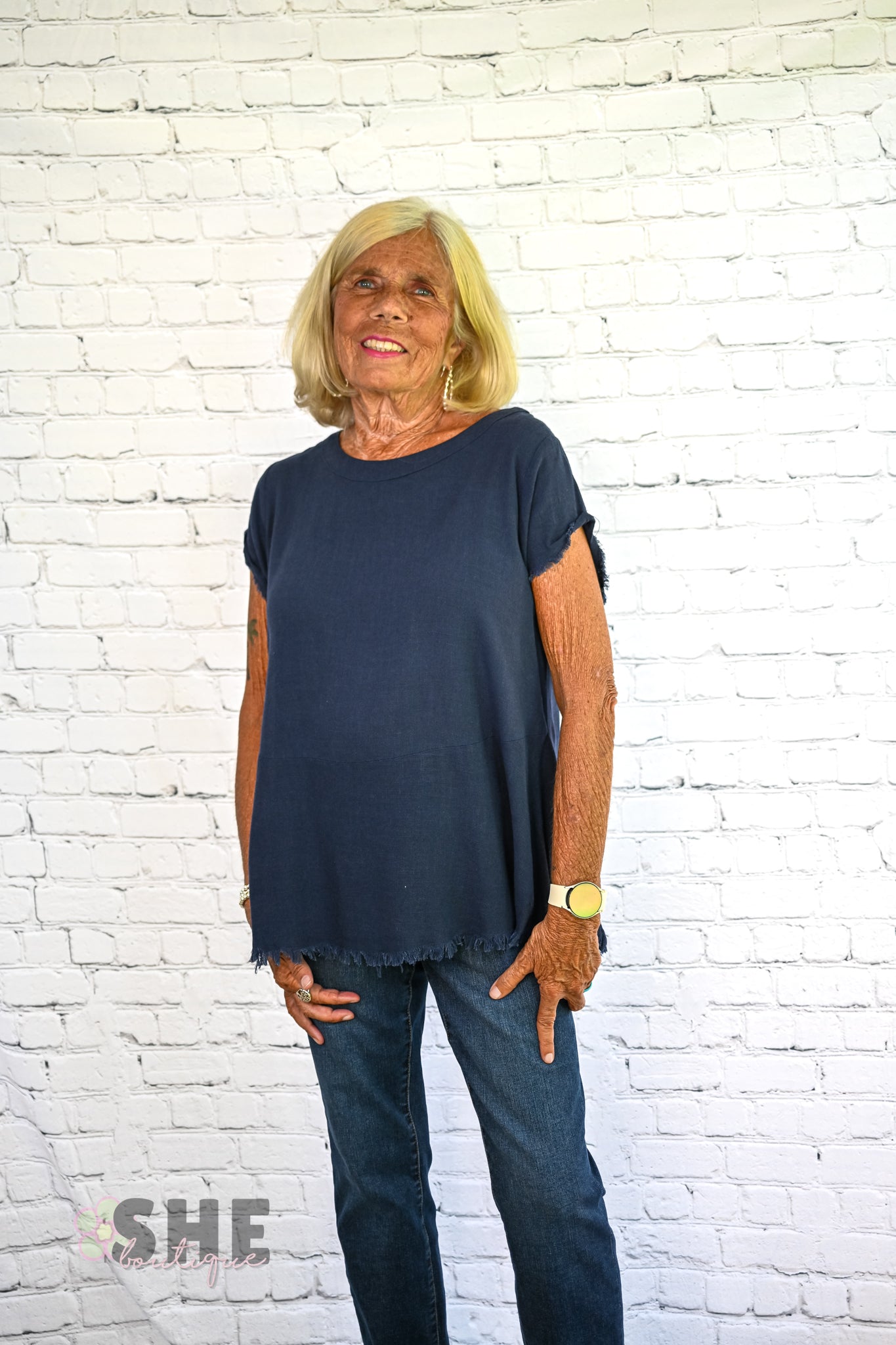 Holli Navy Top -