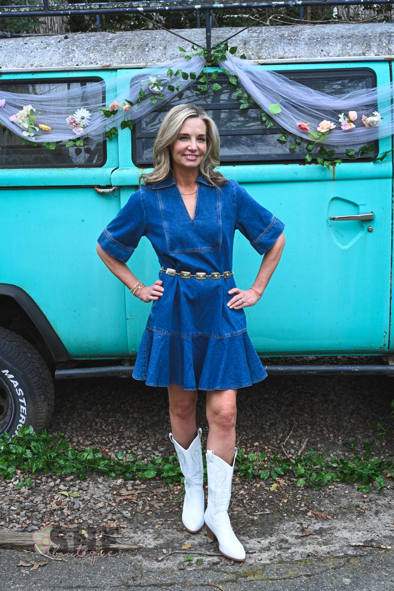 Caryn Dark Denim Dress -