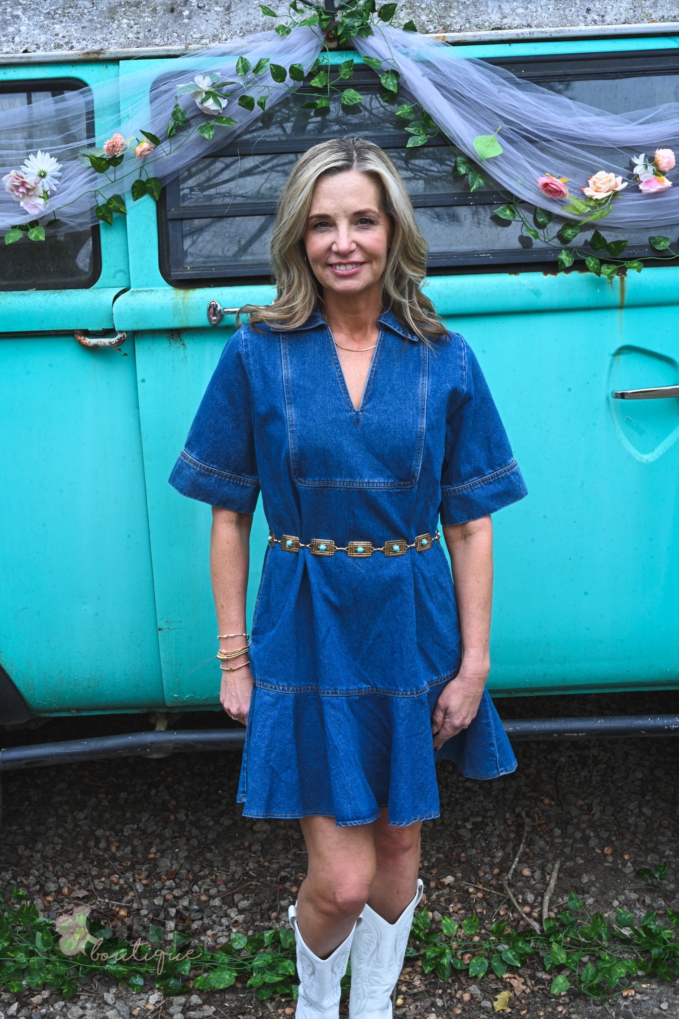 Caryn Dark Denim Dress -