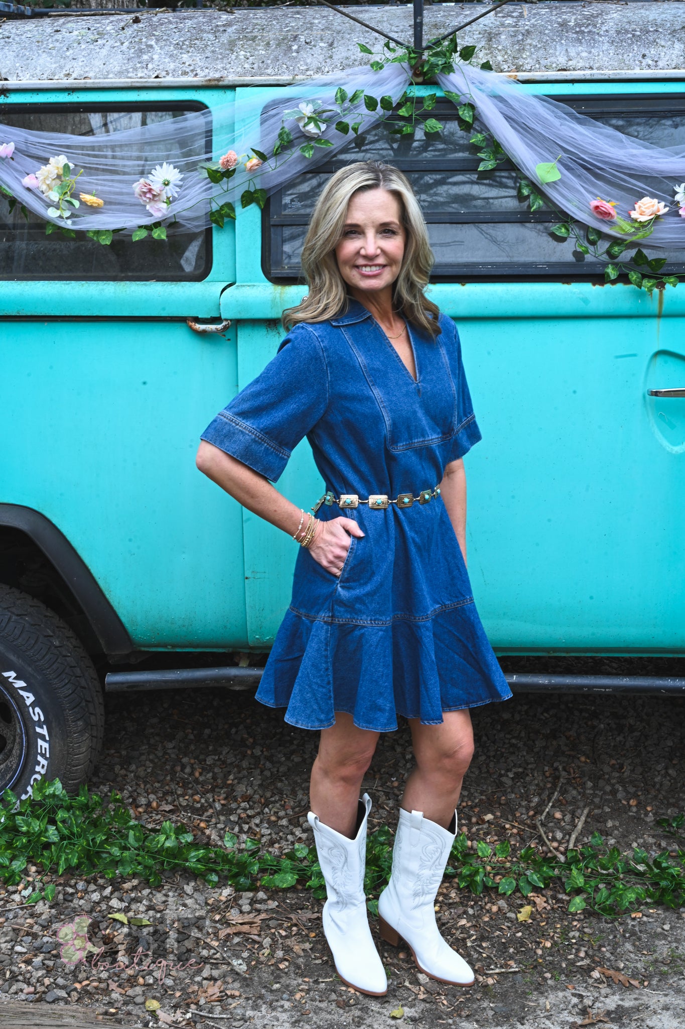 Caryn Dark Denim Dress -