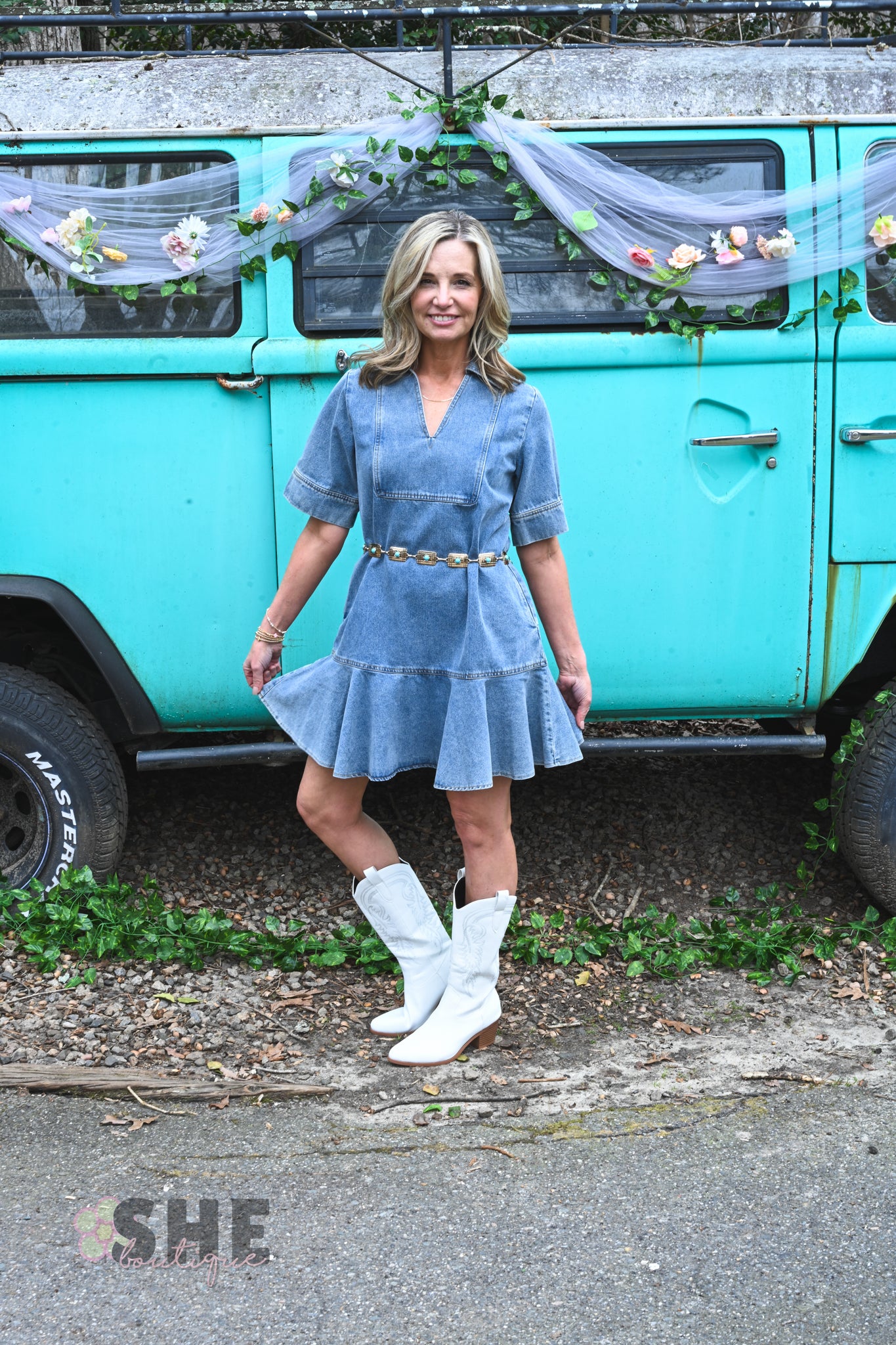 Caryn Light Denim Dress -