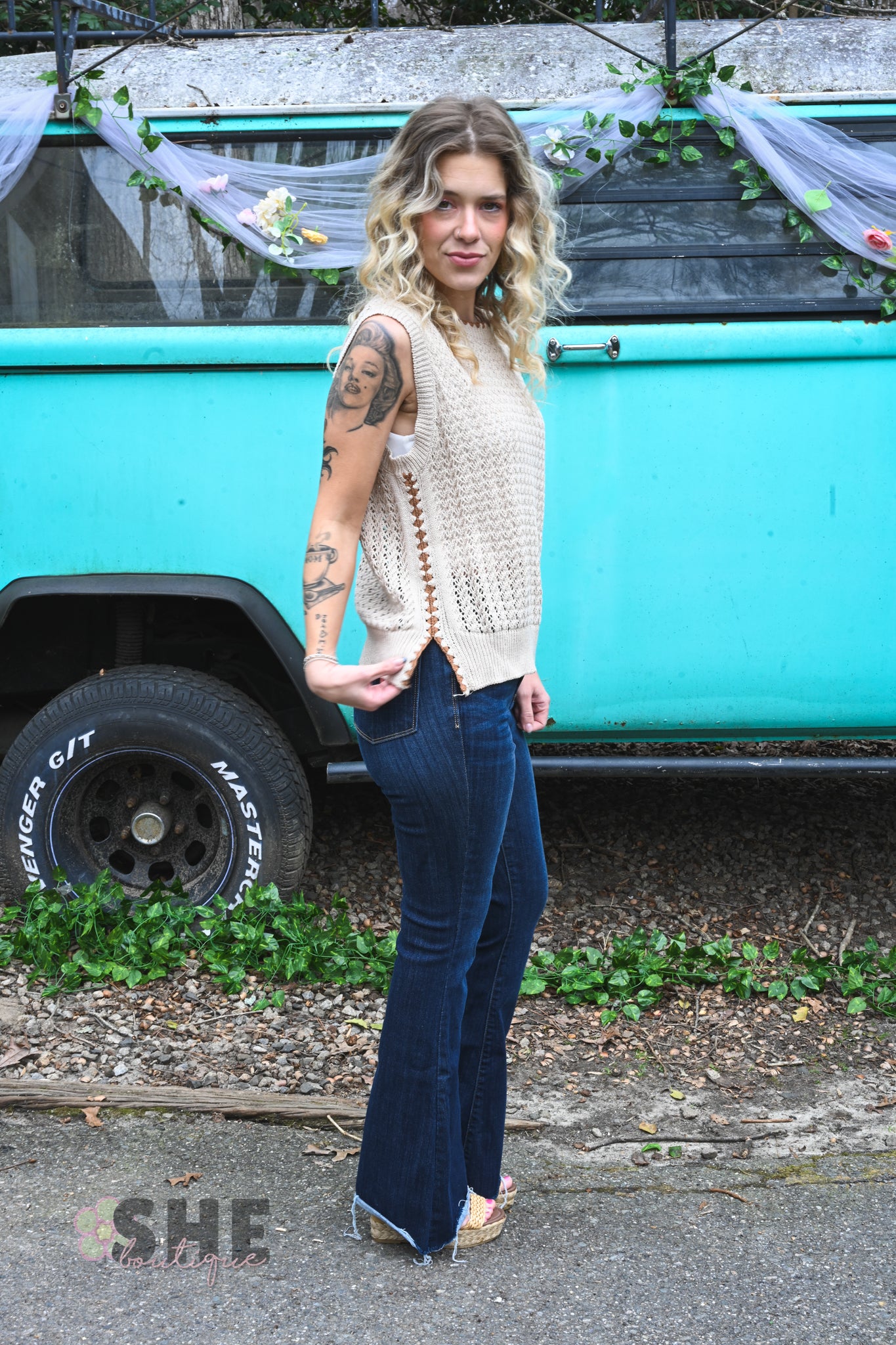 MawMaws Crochet Sleeveless Vest -