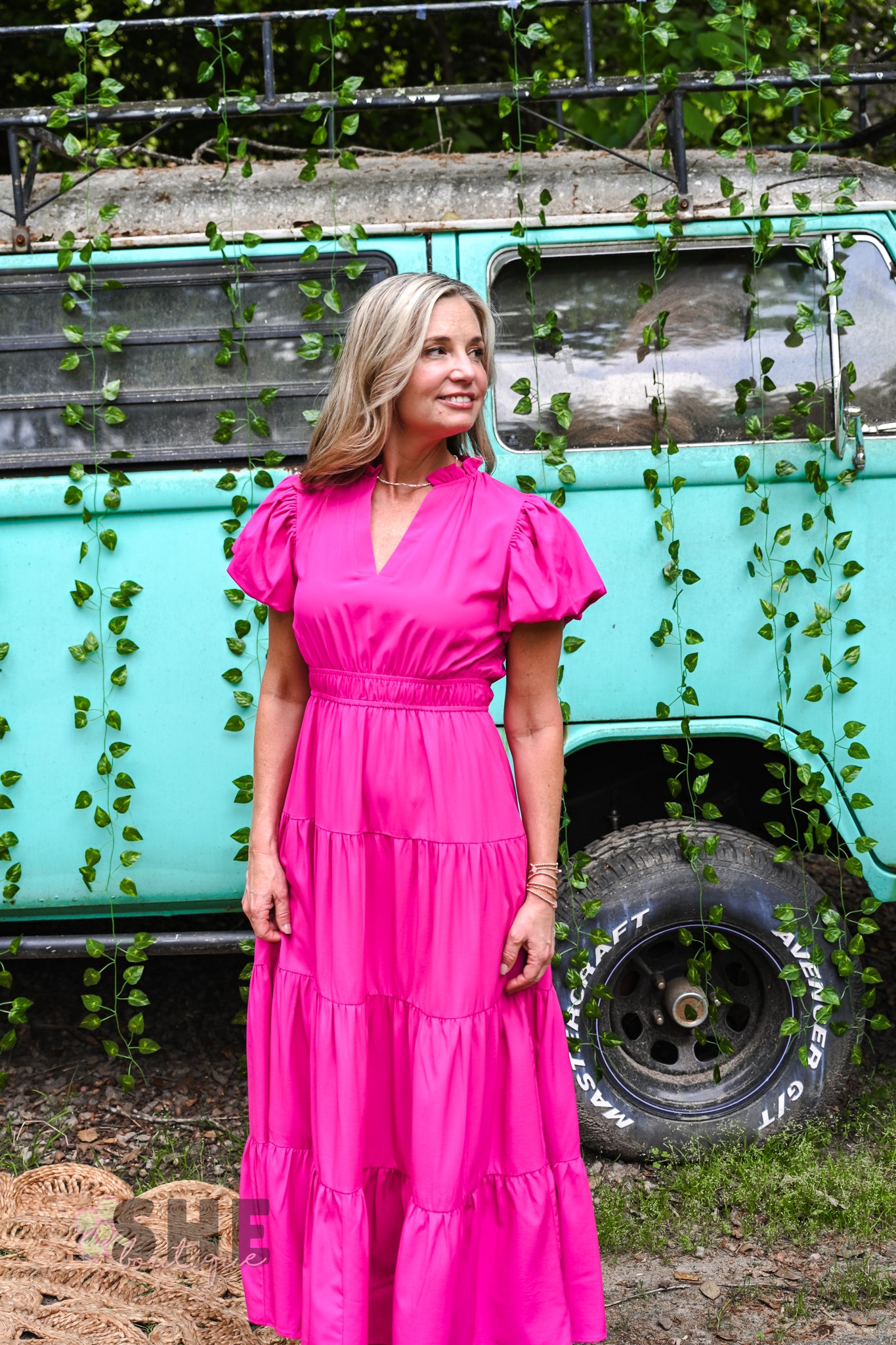 Koyalee Magenta Maxi Dress