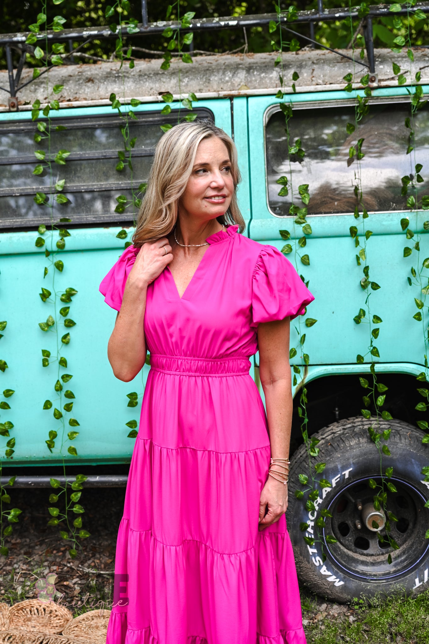 Koyalee Magenta Maxi Dress