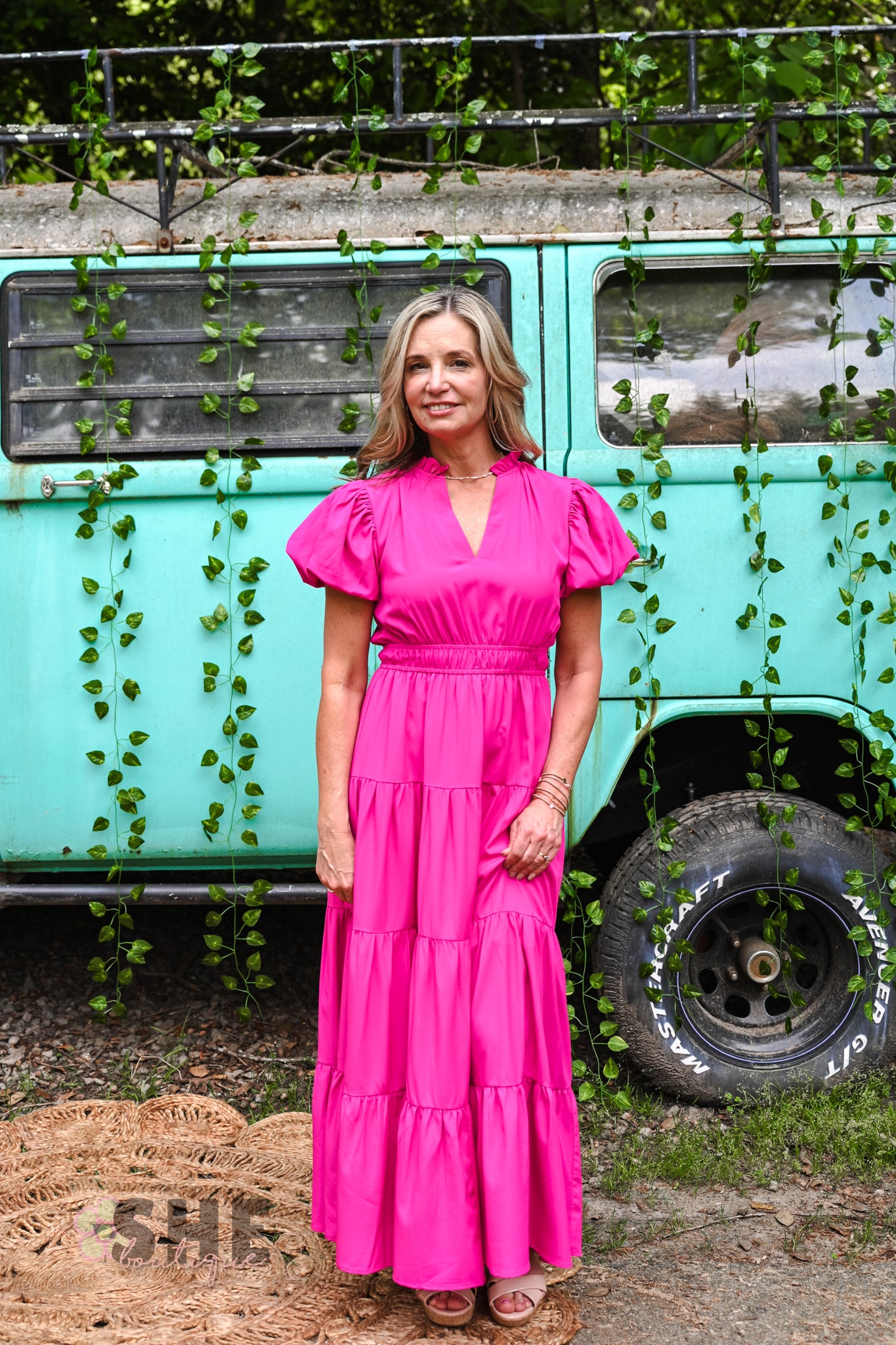 Koyalee Magenta Maxi Dress