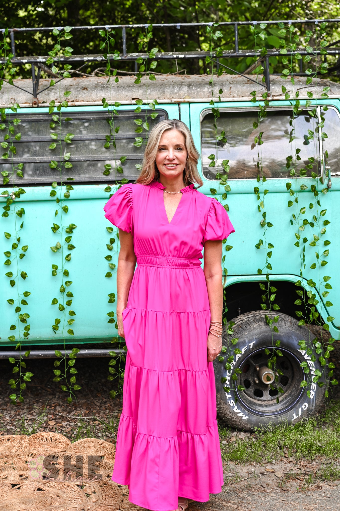 Koyalee Magenta Maxi Dress