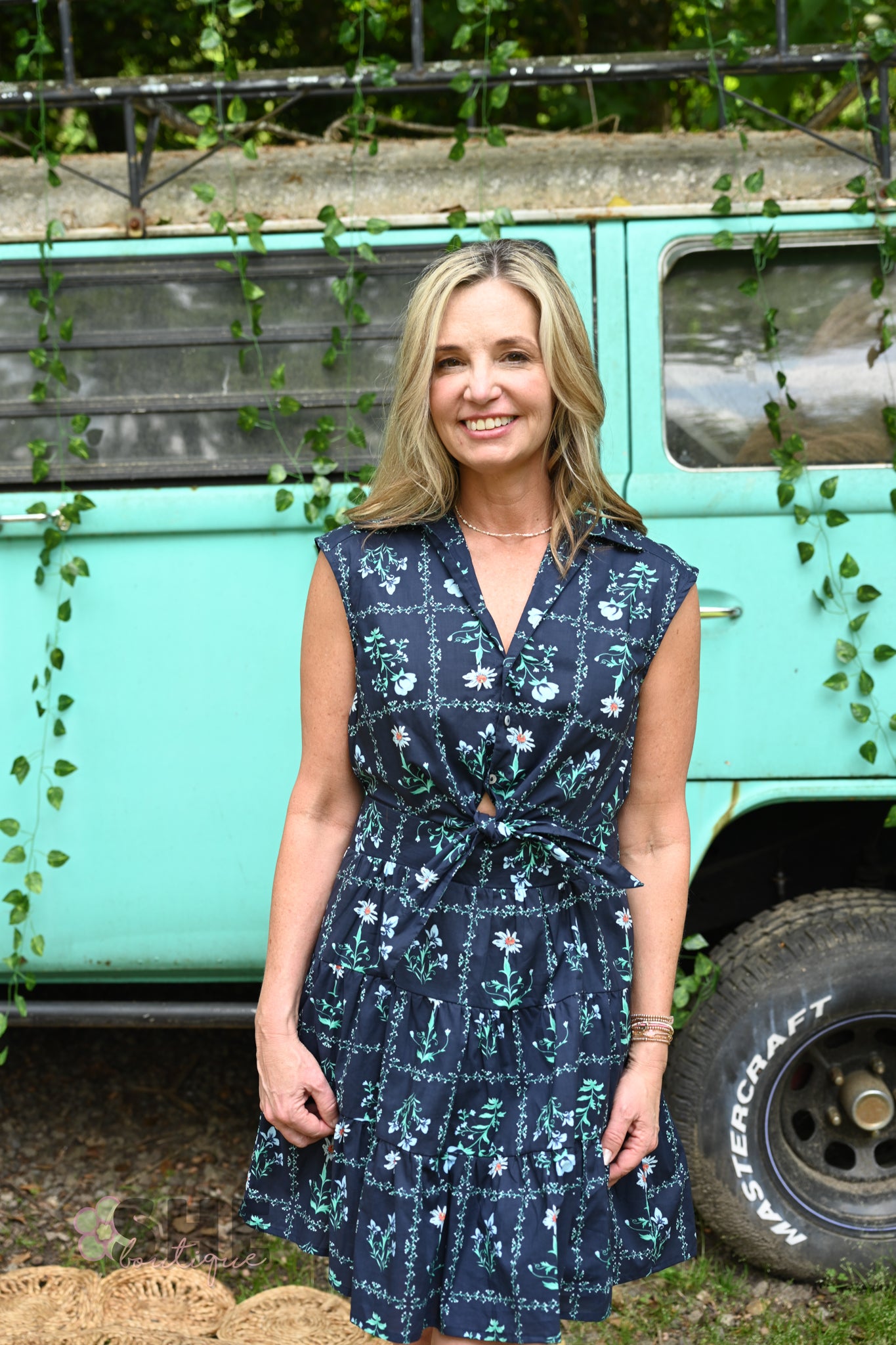 Navy Daisy Dress