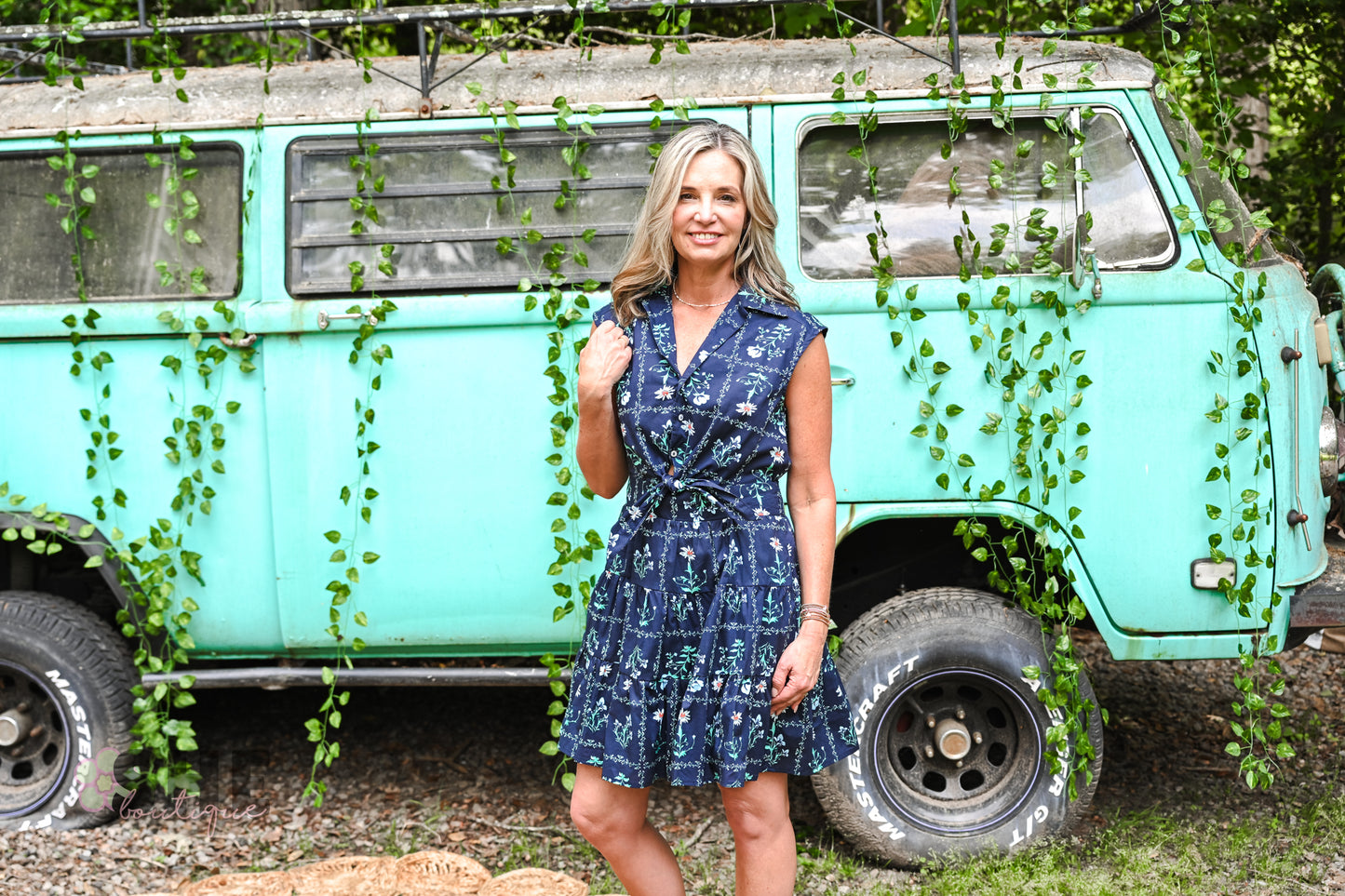 Navy Daisy Dress