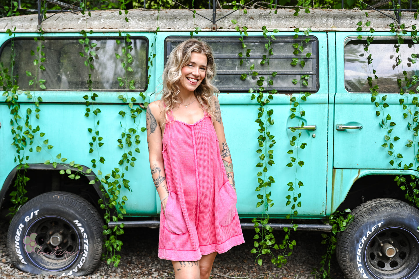 Heading South Waffle Knit Romper -