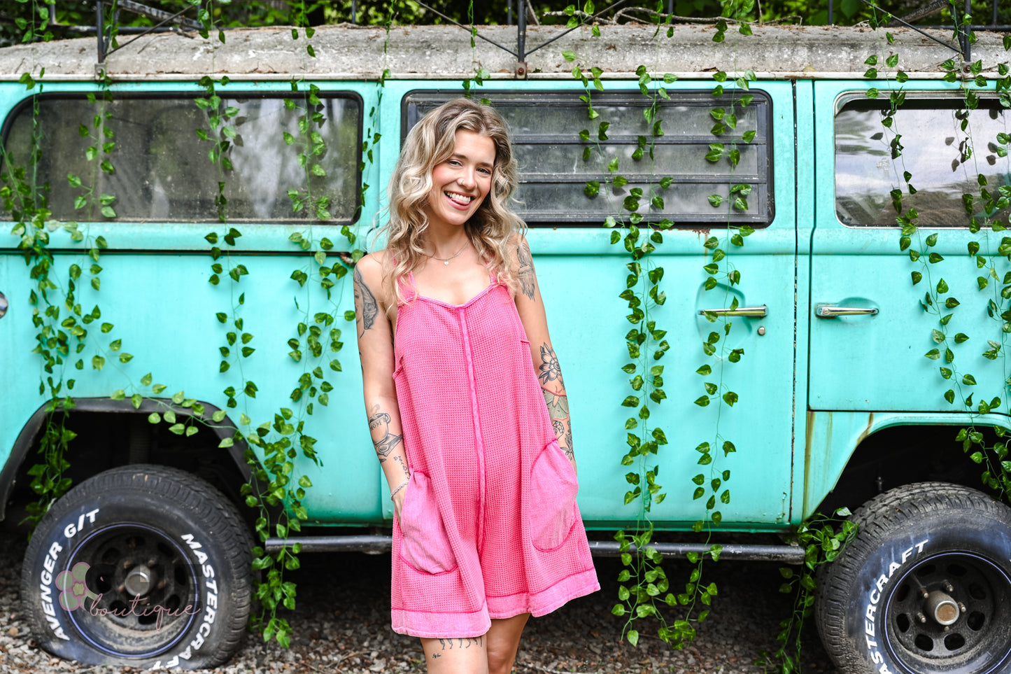 Heading South Waffle Knit Romper -