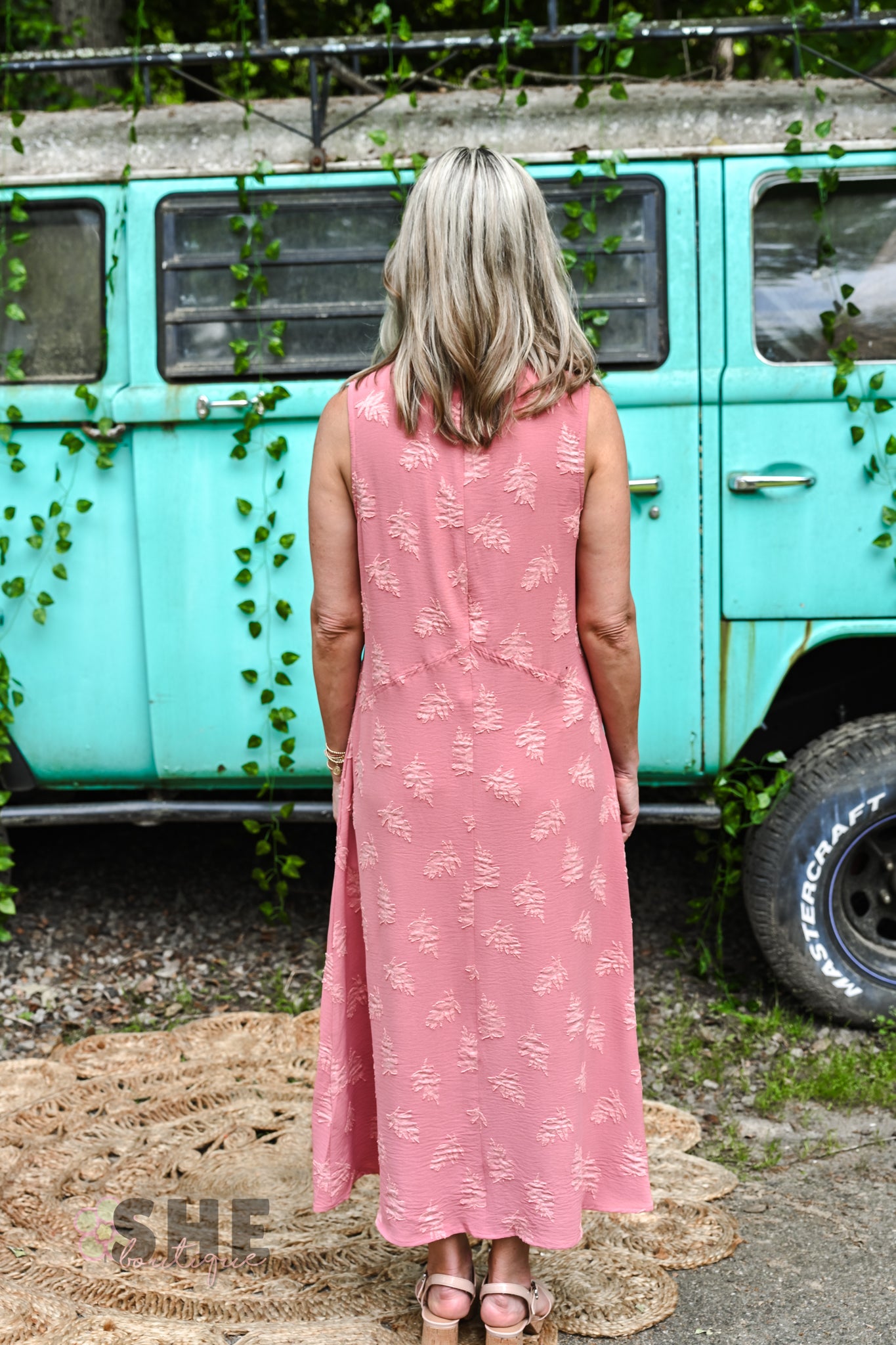 Rose Leaf Midi Dress