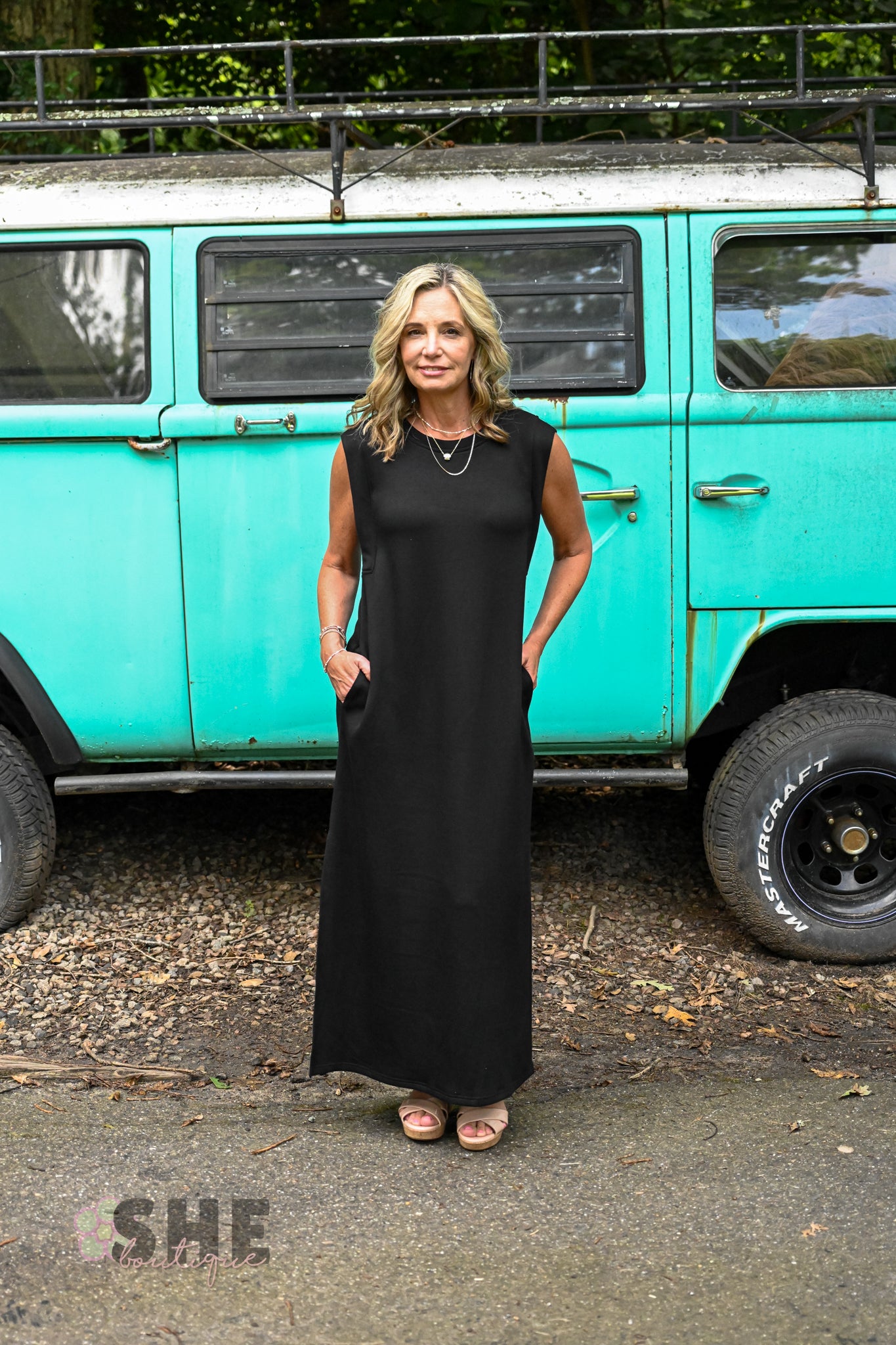 Bevs Favorite Black Maxi Dress