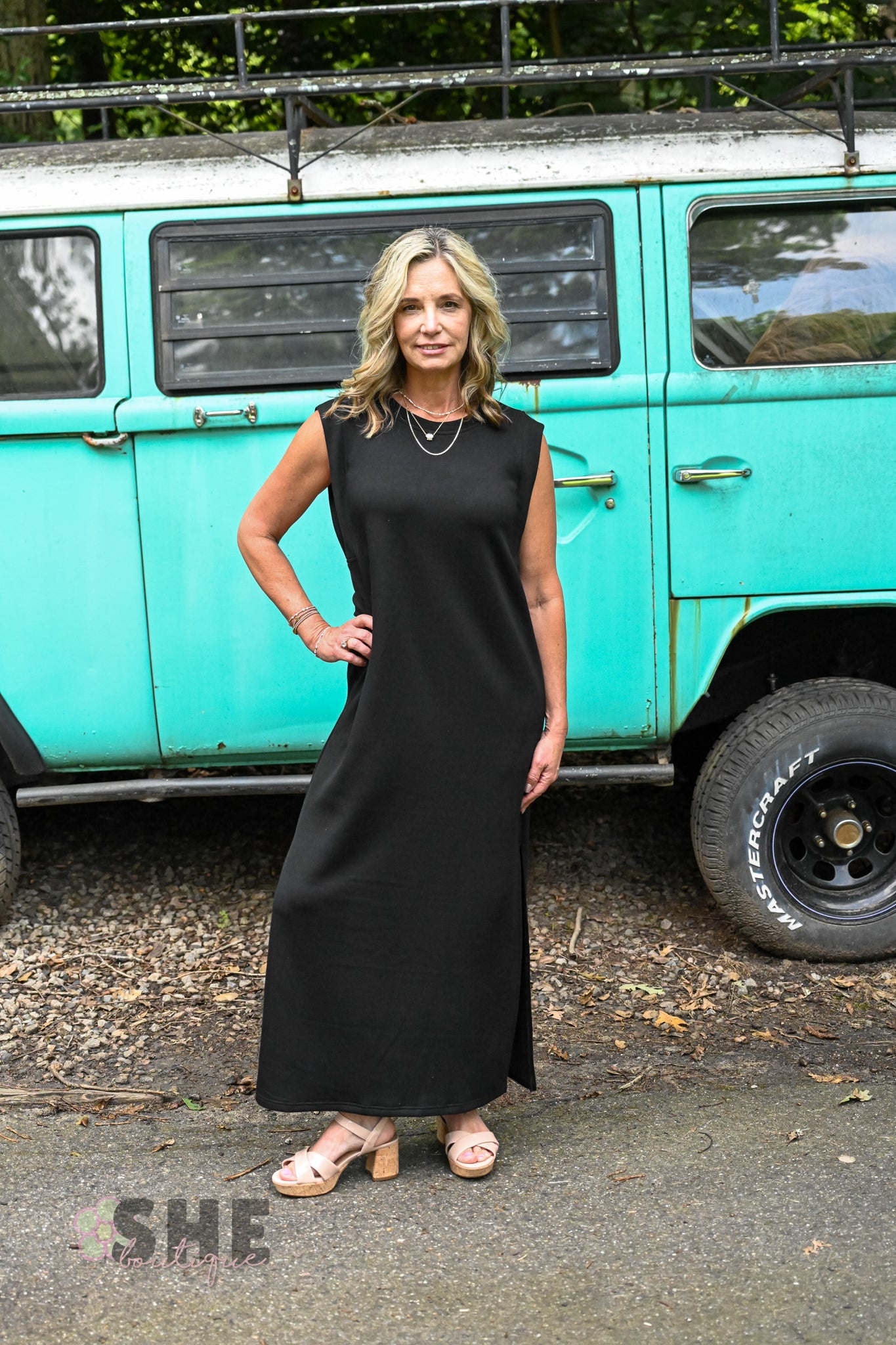 Bevs Favorite Black Maxi Dress