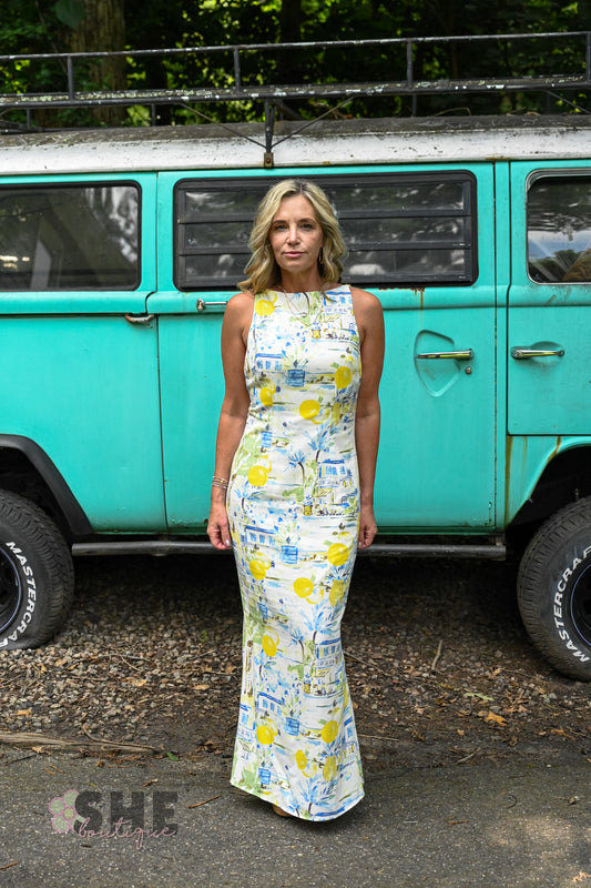 Bart Town Mizie Open Back Midi Dress -