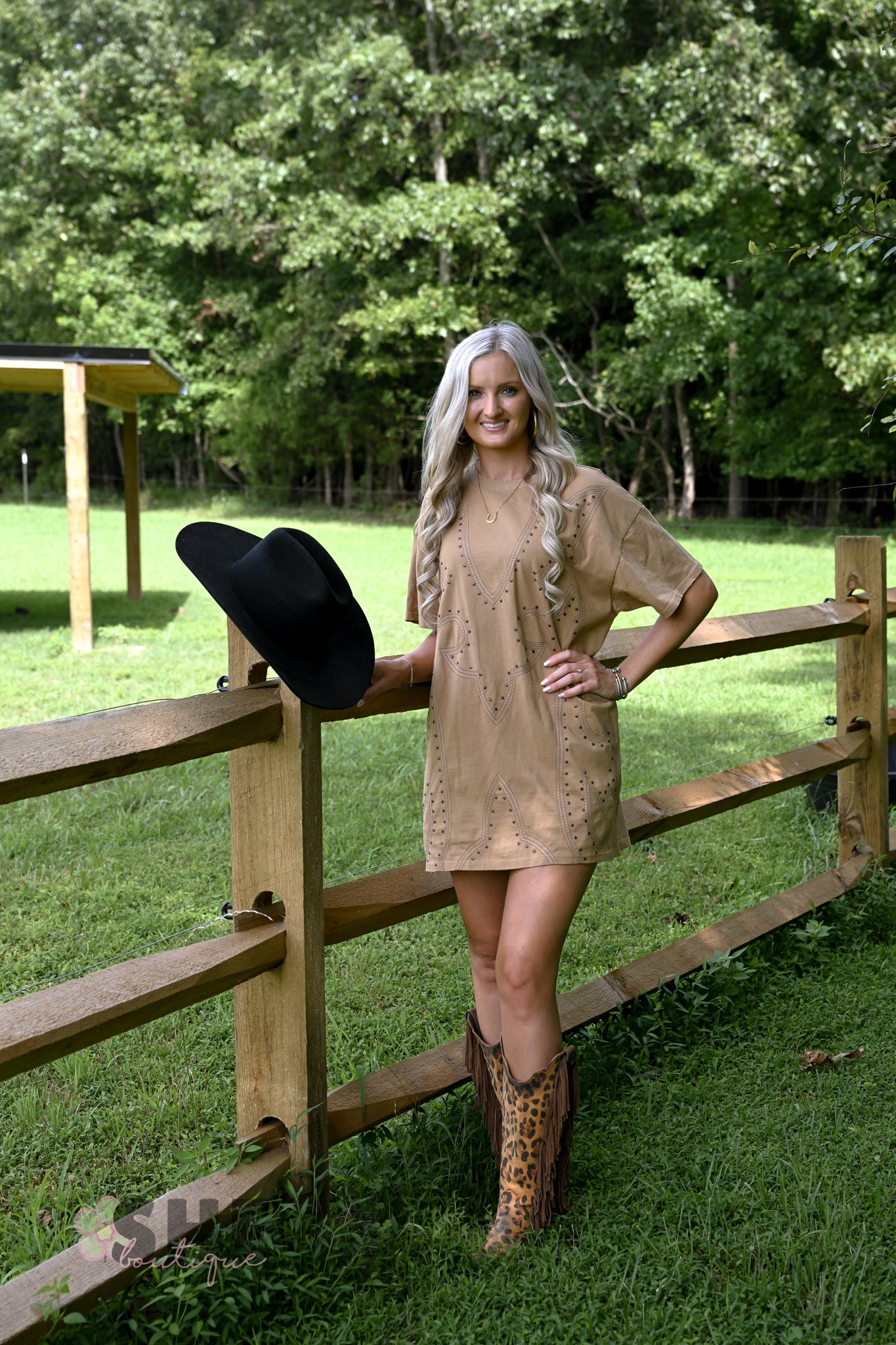 Studded Boot Stitch Tshirt Dress