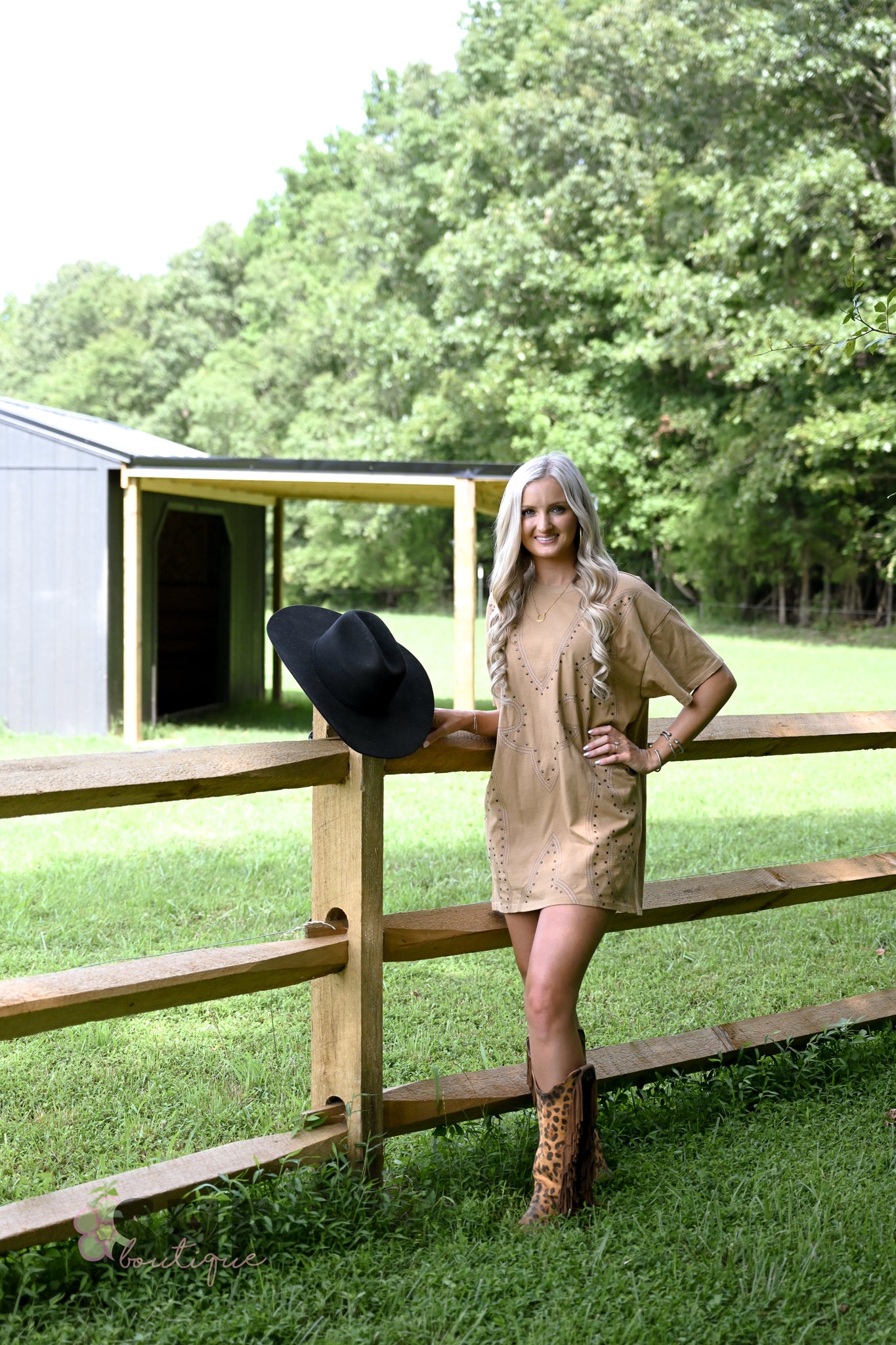 Studded Boot Stitch Tshirt Dress
