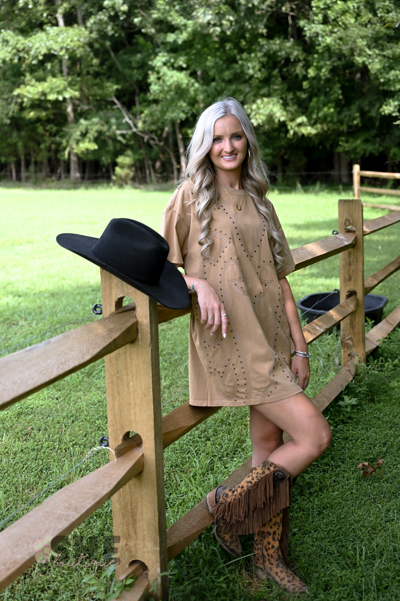 Studded Boot Stitch Tshirt Dress