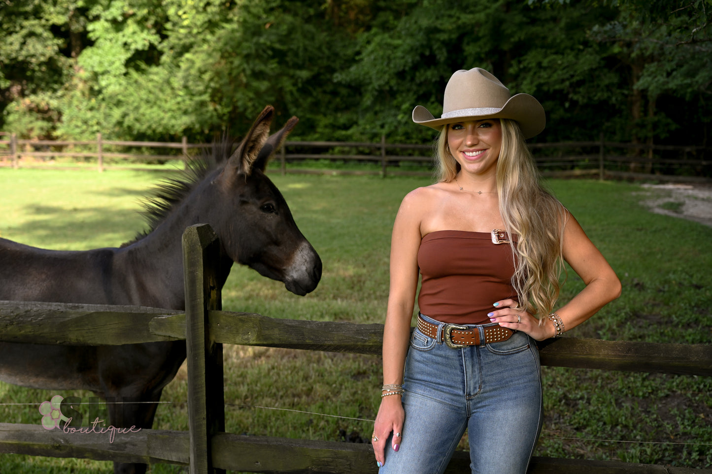 Buckle Brick Tube Top