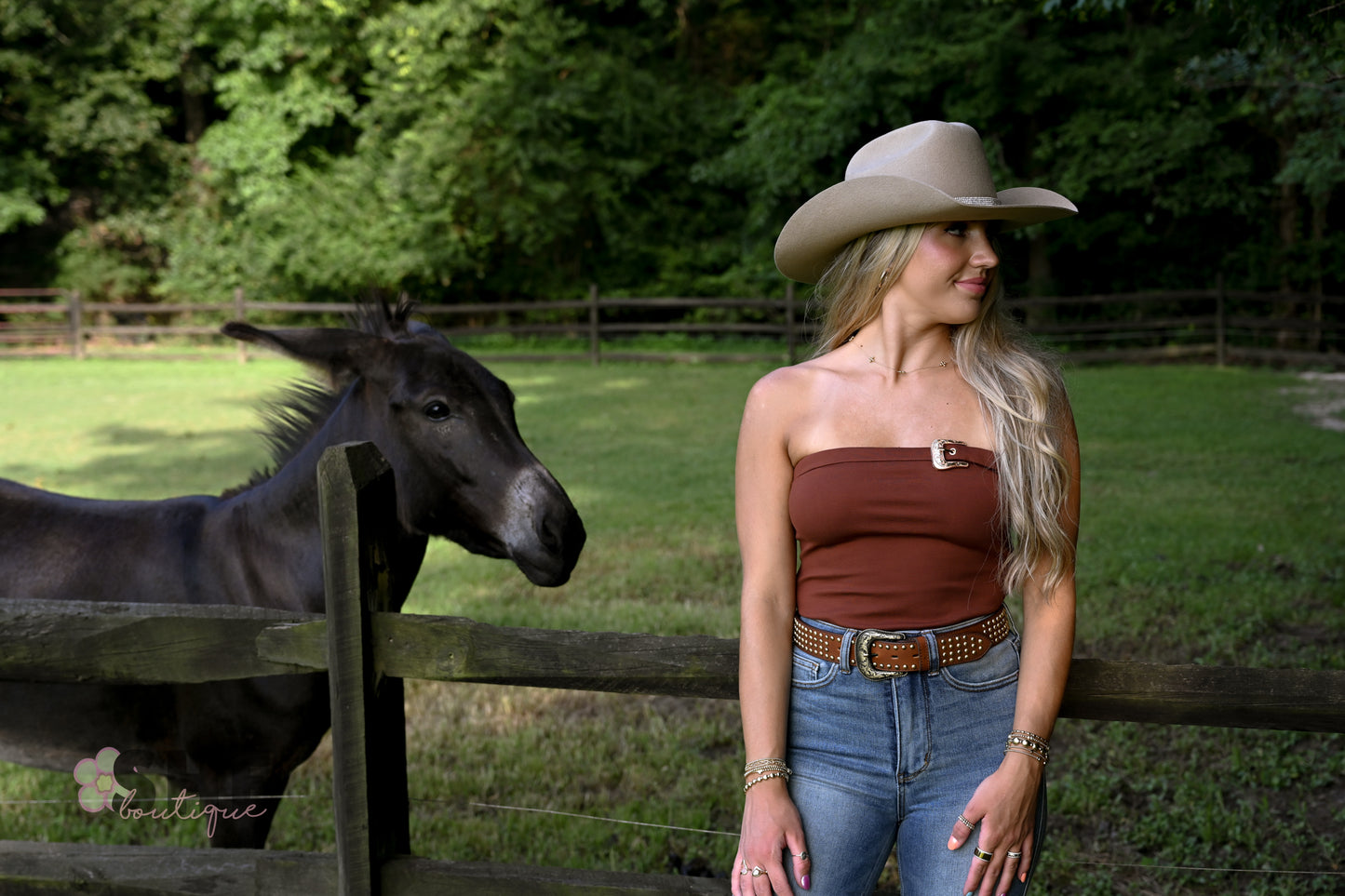 Buckle Brick Tube Top