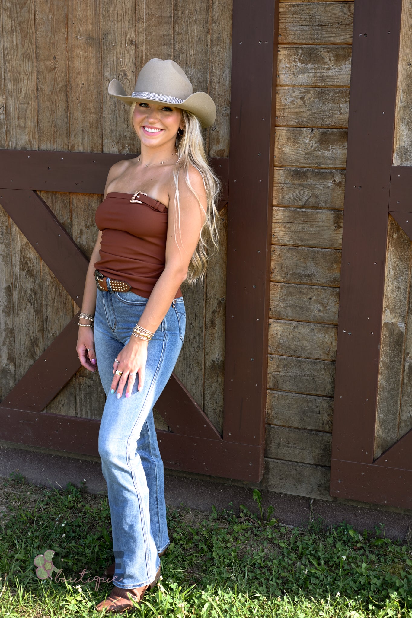 Buckle Brick Tube Top