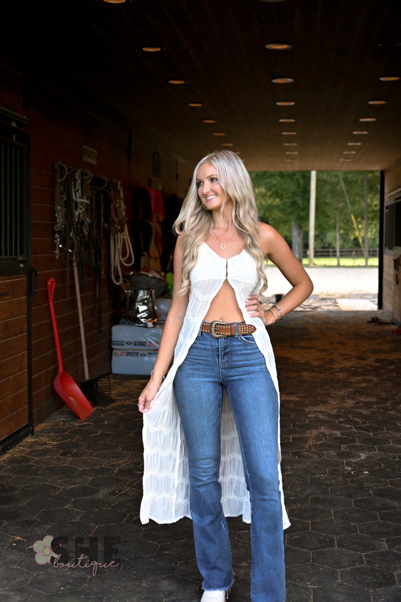 Langley Cream Maxi Top