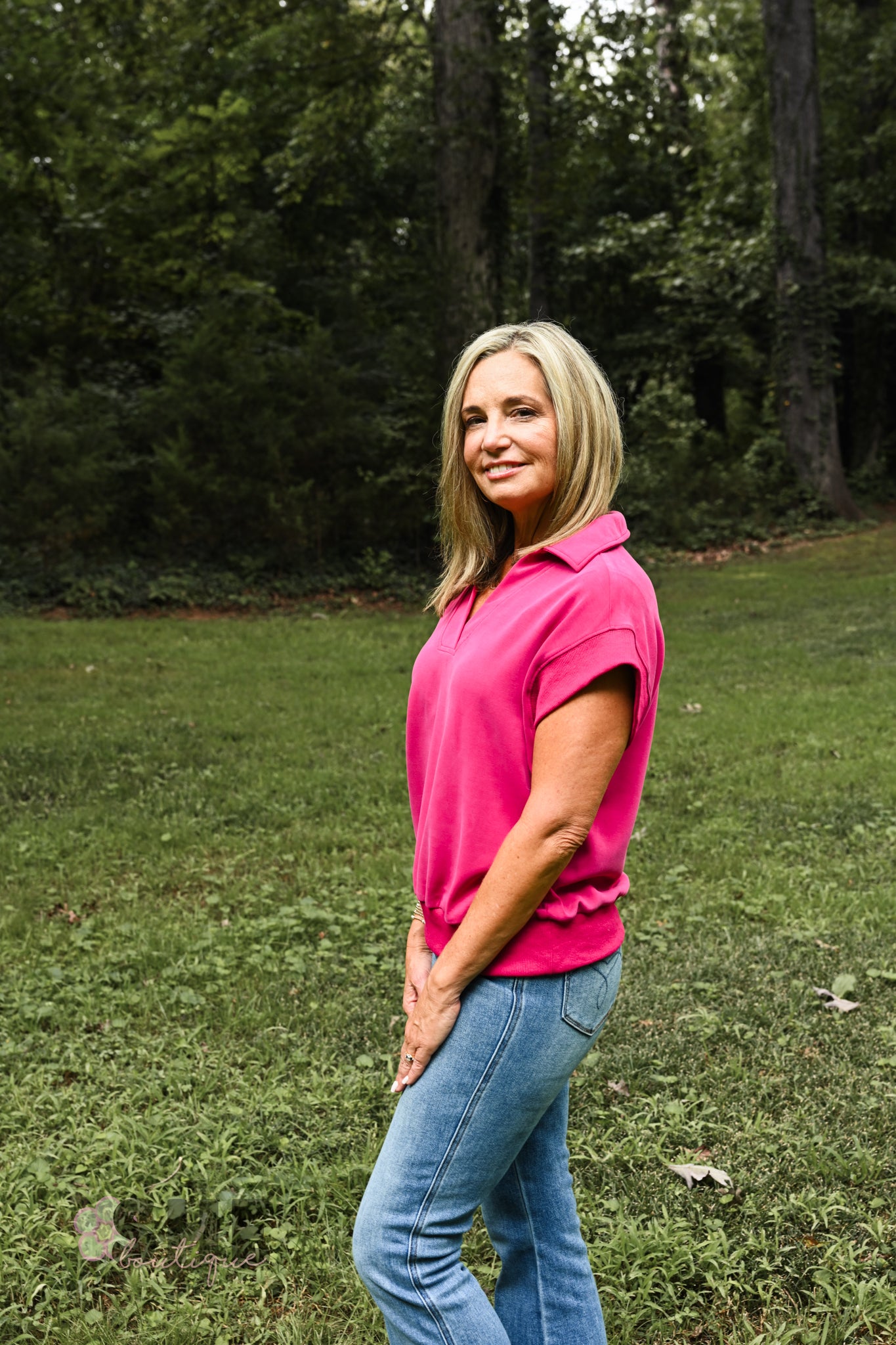 Hot Pink Short Sleeve Tunic