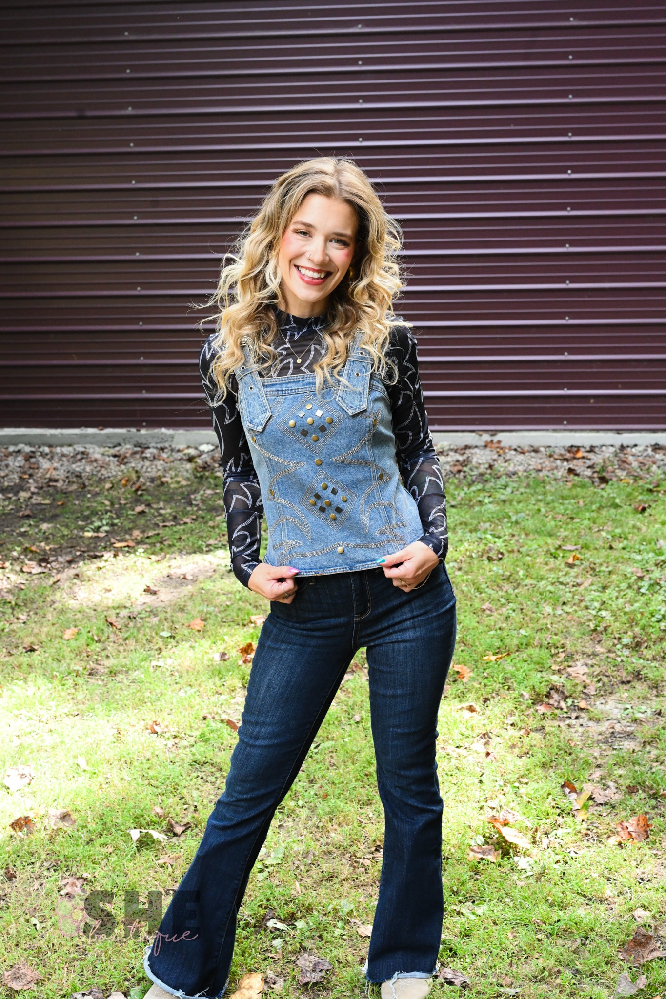 Western Buckle Strap Top