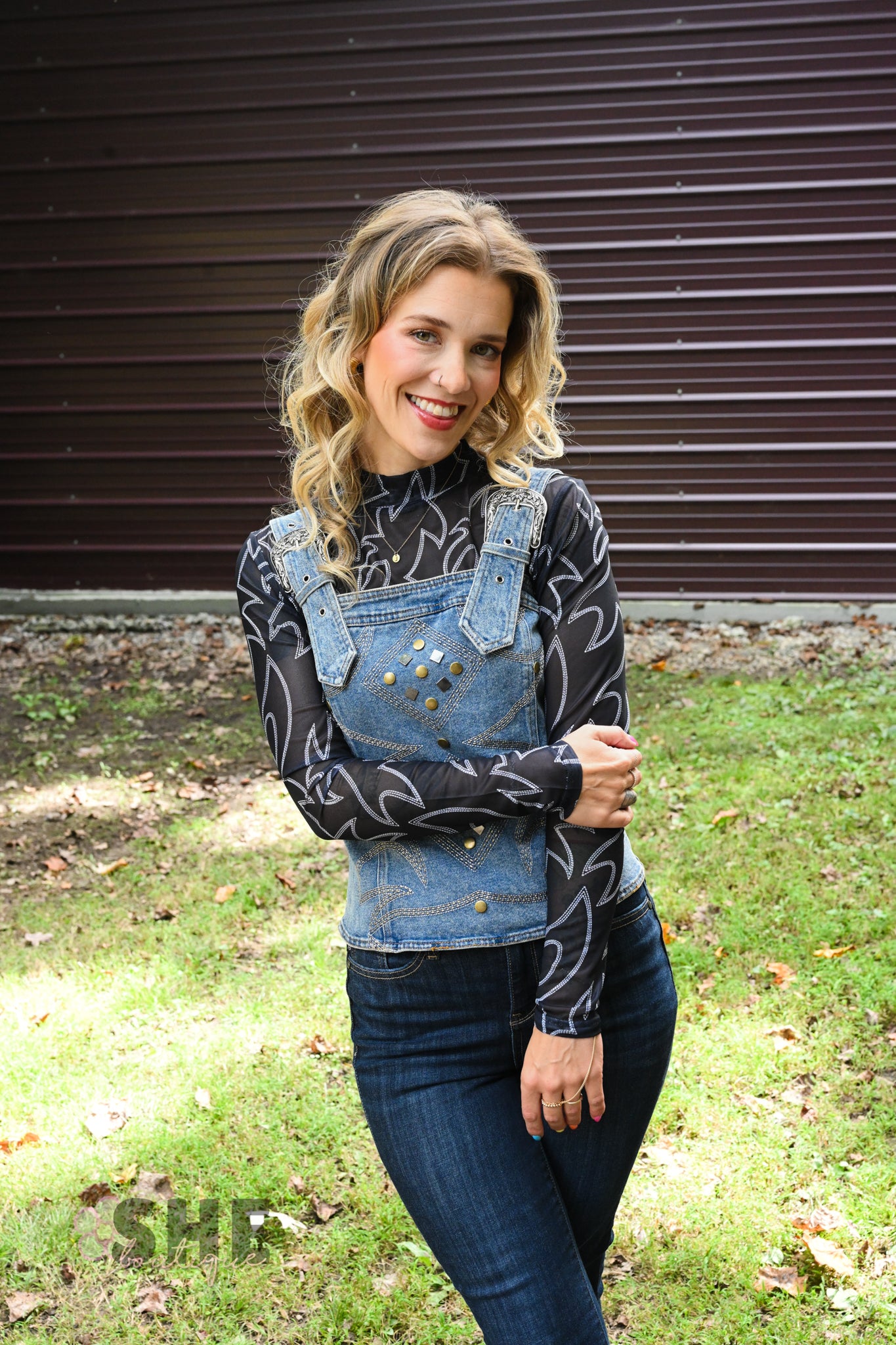 Western Buckle Strap Top