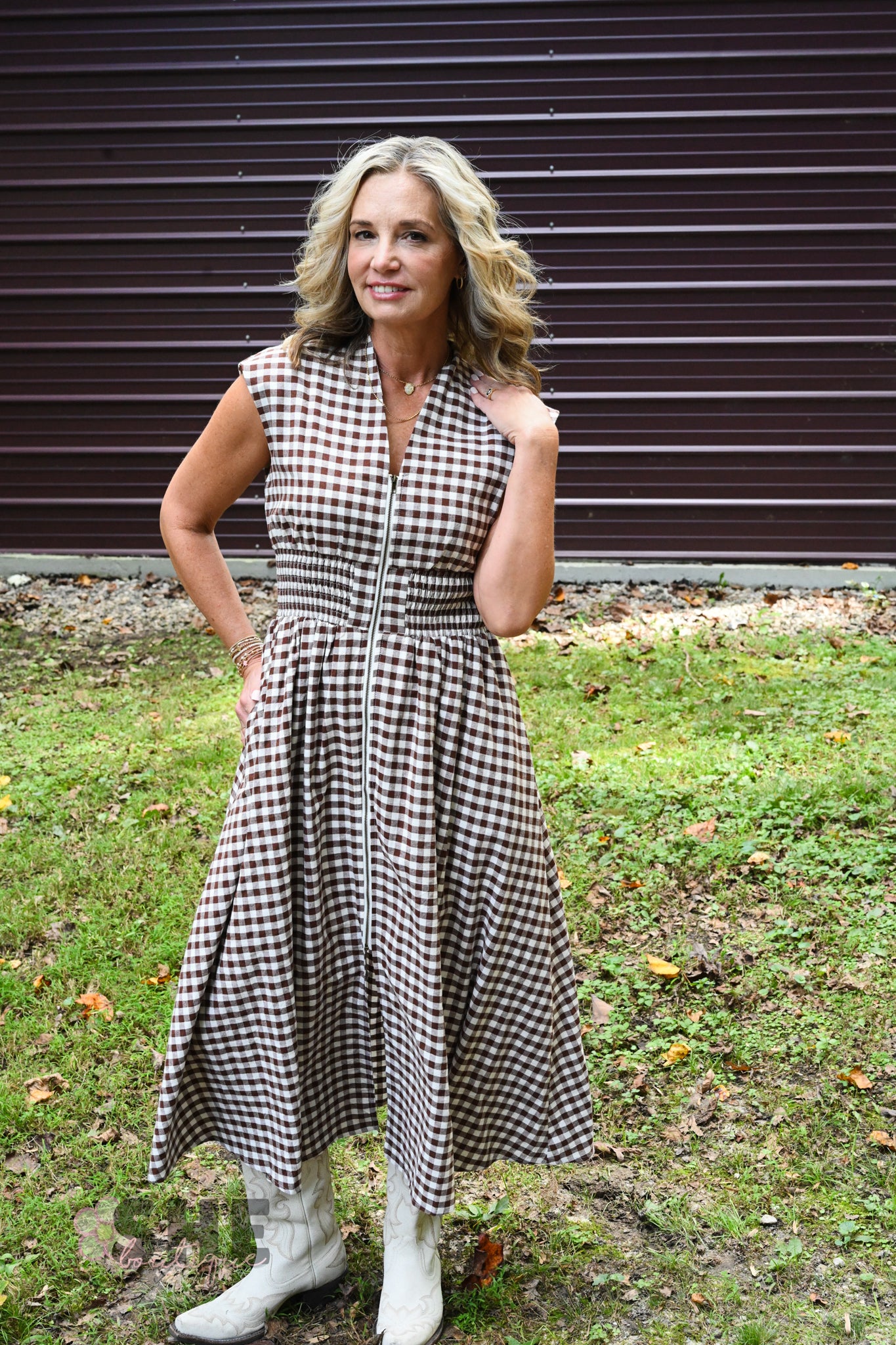 Fall Picnic Zip Dress