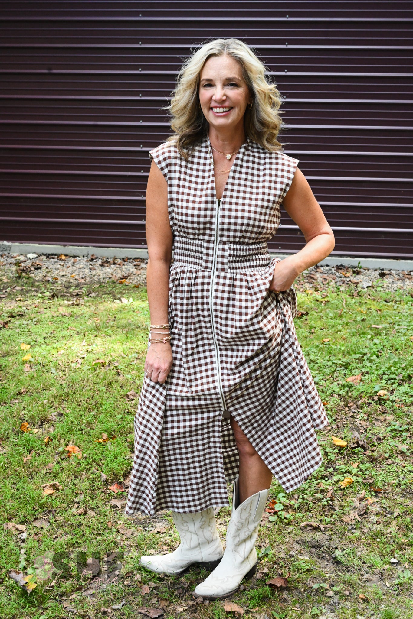 Fall Picnic Zip Dress