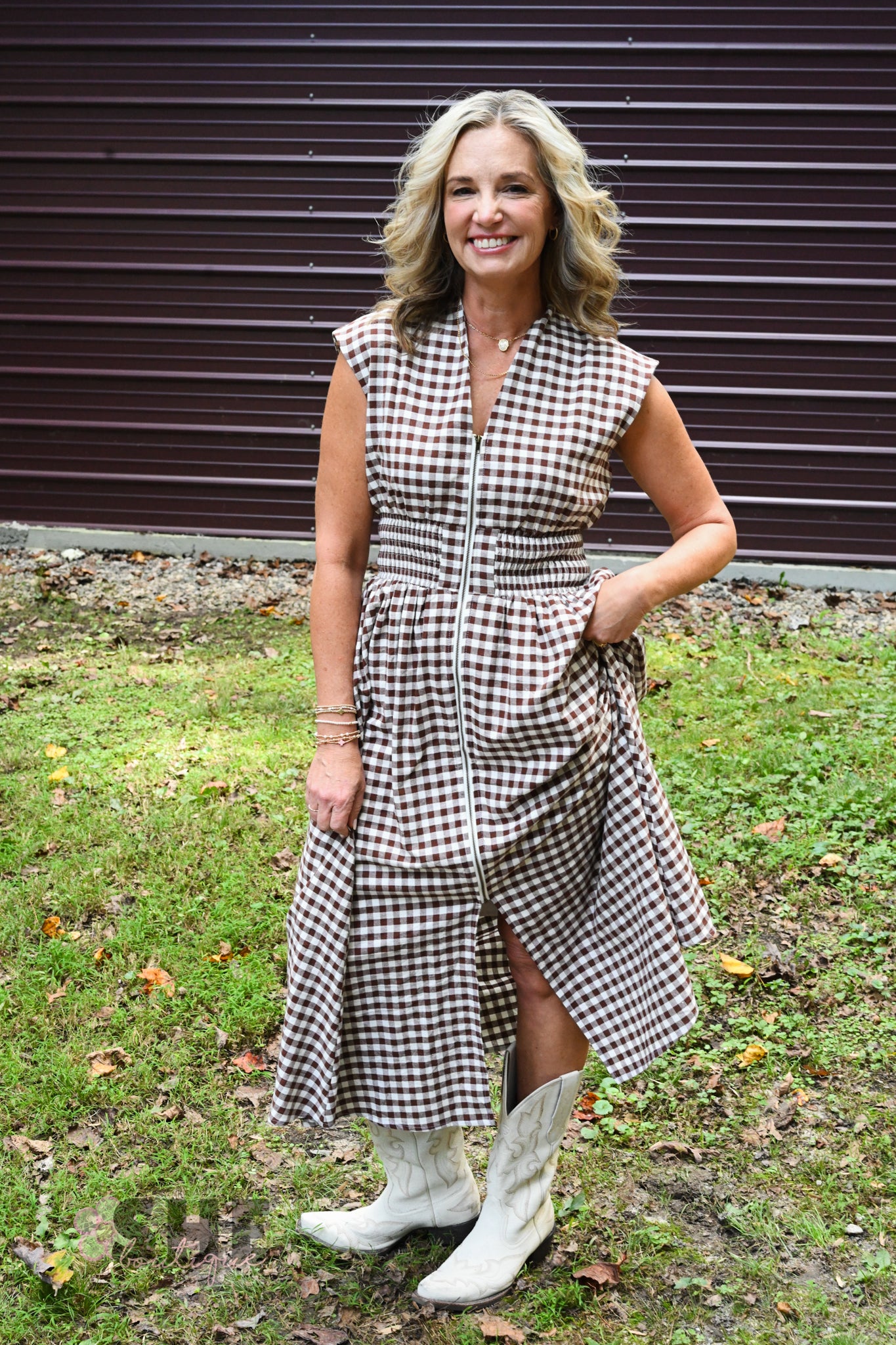 Fall Picnic Zip Dress