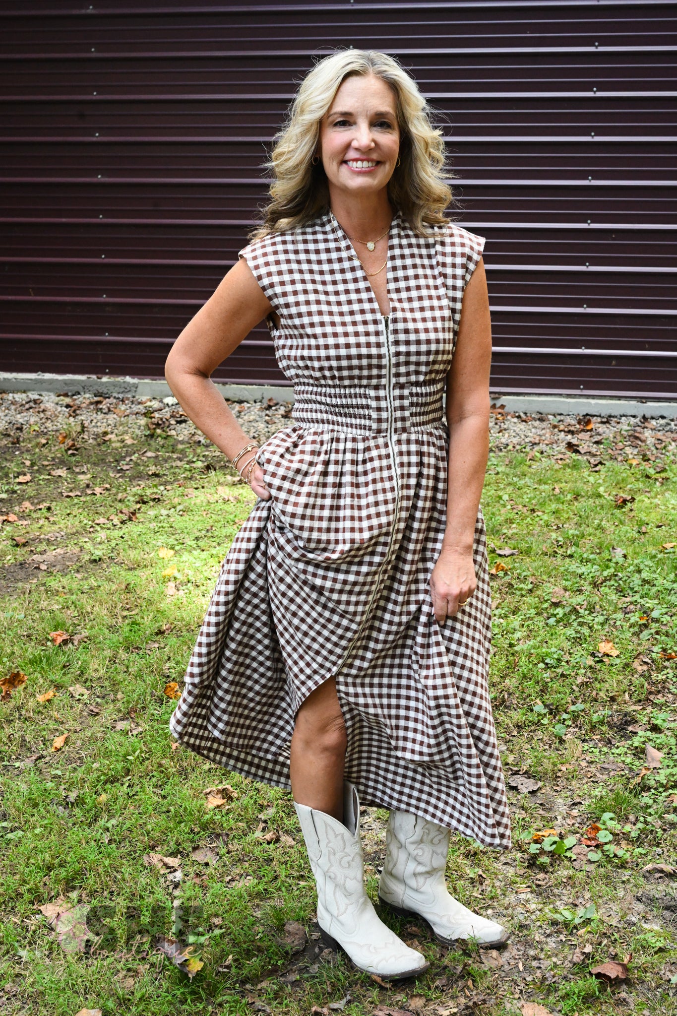 Fall Picnic Zip Dress