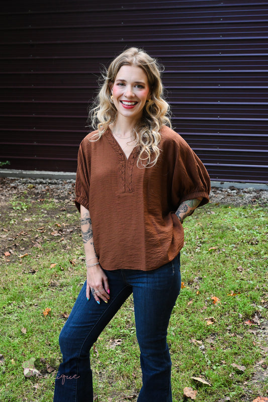 Cocoa Braided Top