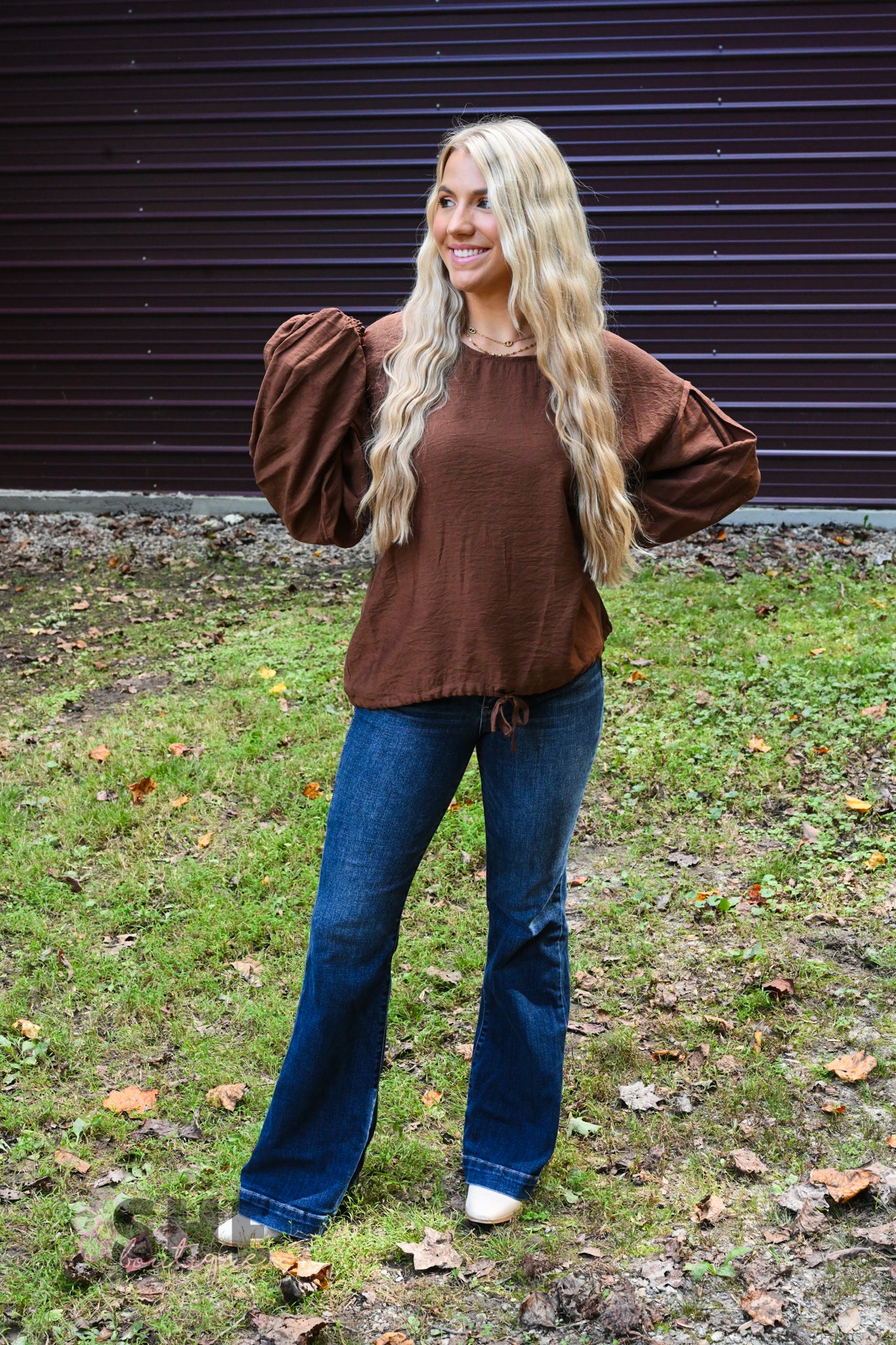 Work For It Brown Top