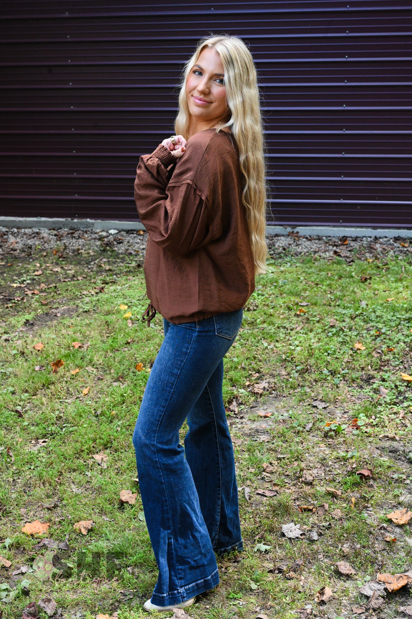 Work For It Brown Top