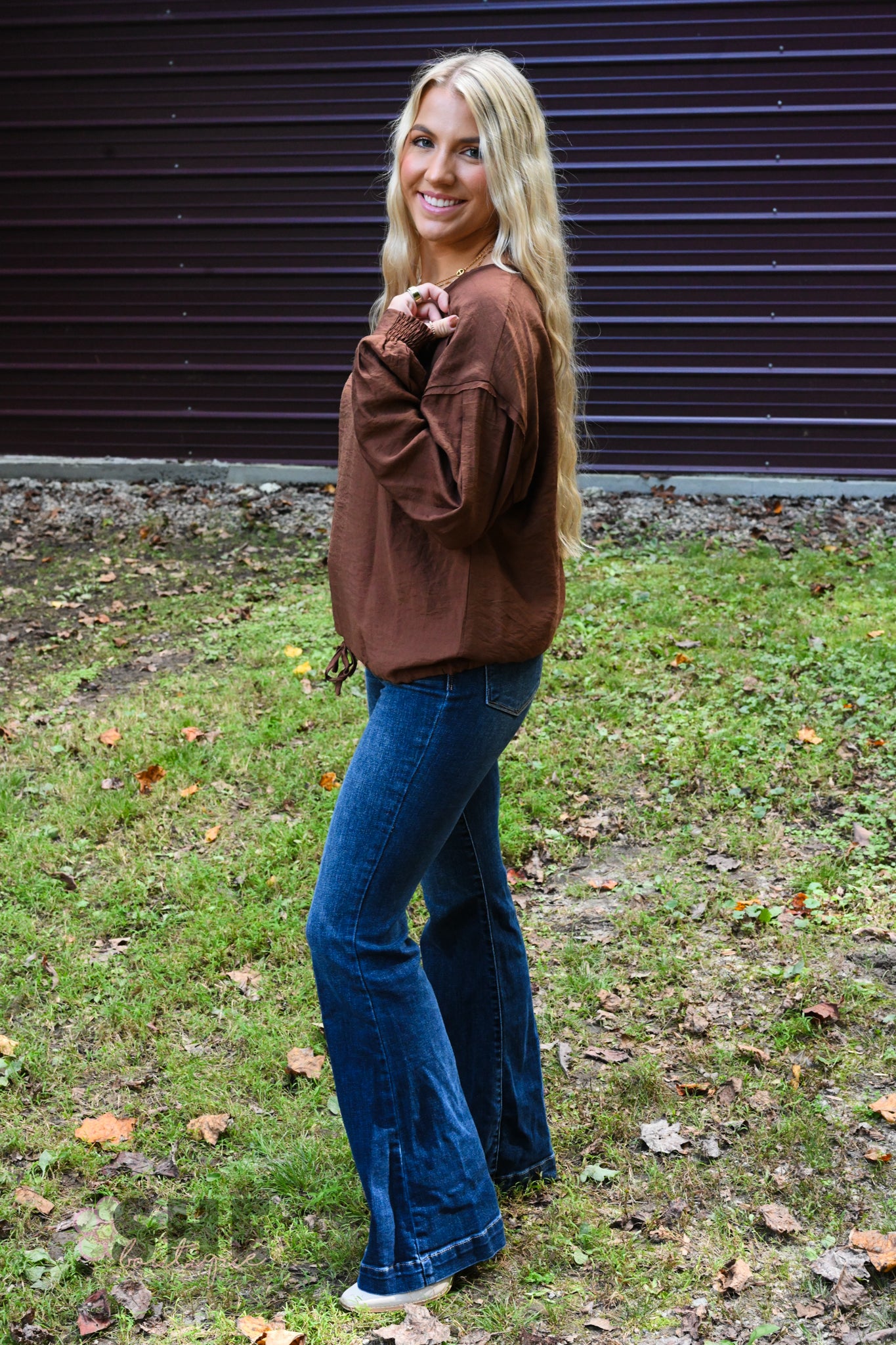 Work For It Brown Top